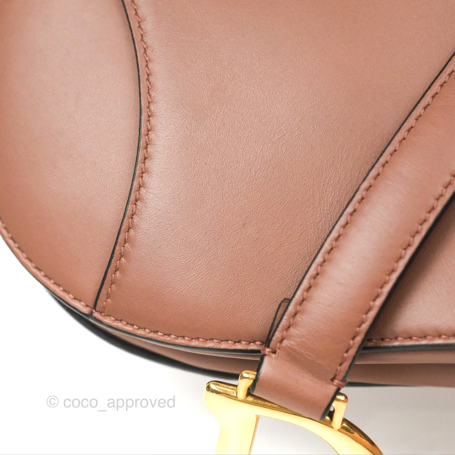 Christian Dior Mini Saddle Bag Rose Taupe Grained Calfskin Gold Hardware