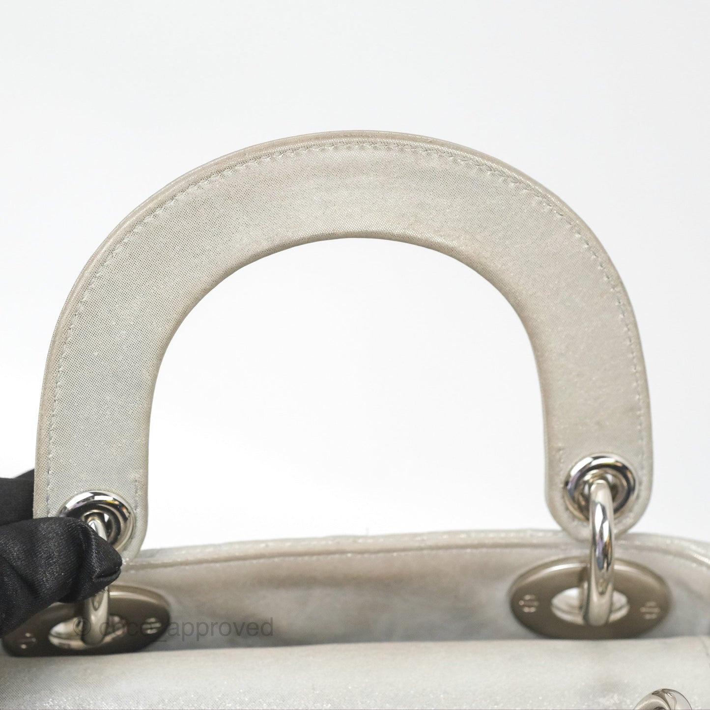 Christian Dior Mini Lady Dior Metallic Silver Nubuck Silver Hardware