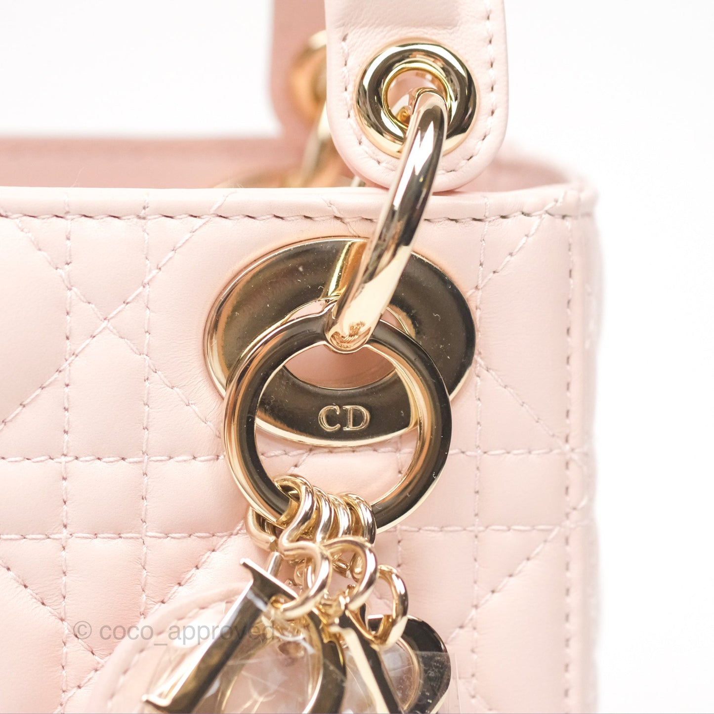 Christian Dior Mini Lady Dior Pink Lambskin Gold Hardware