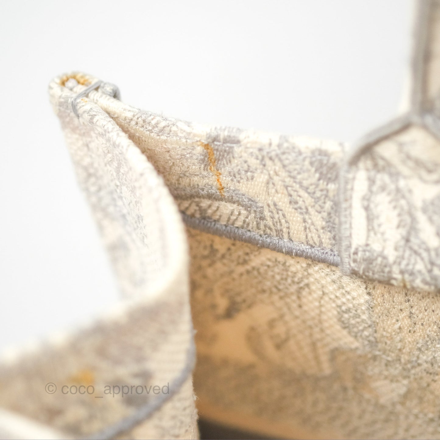 Dior Medium (Old Small) Embroidered Toile De Jouy Book Tote Light Grey Canvas
