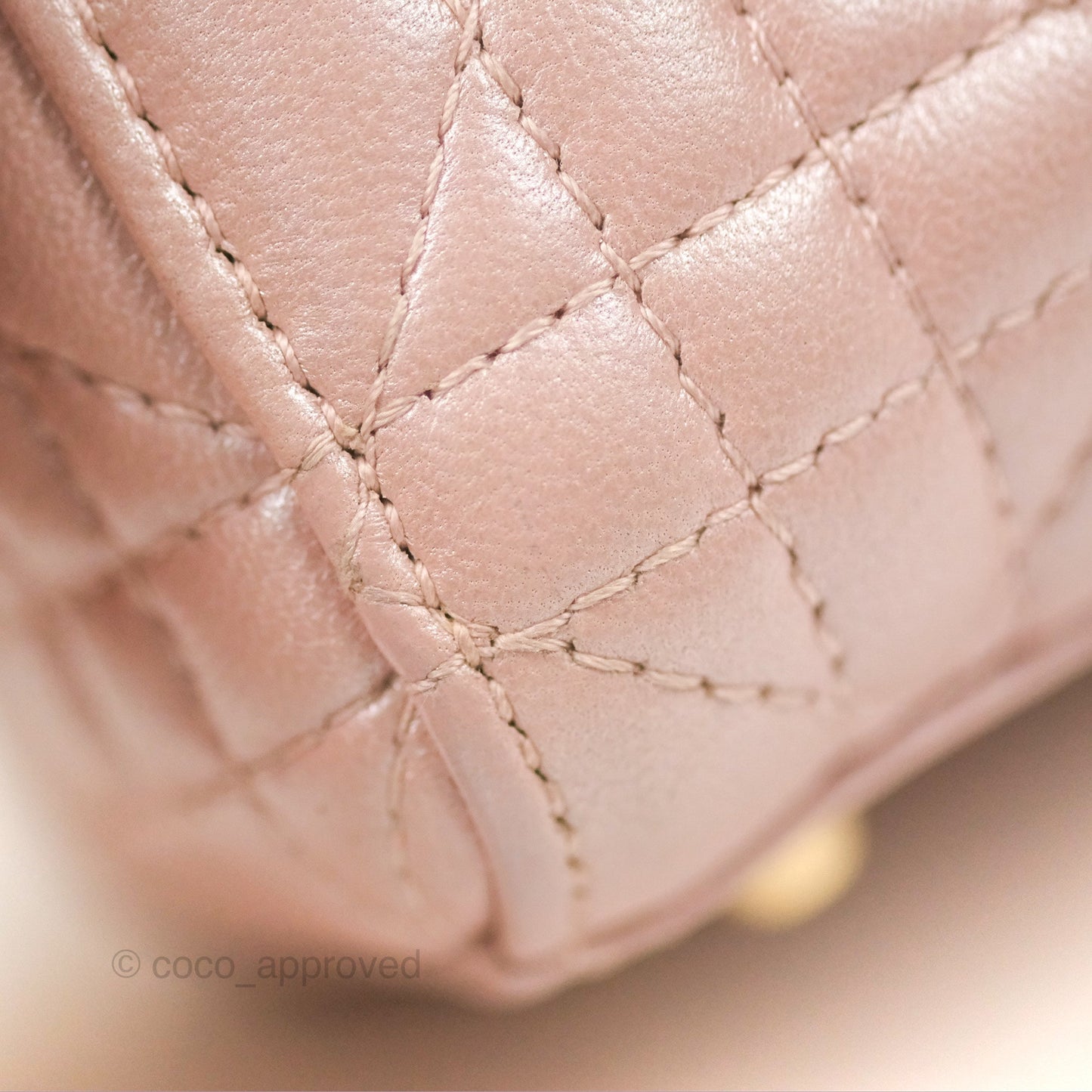 Christian Dior Mini Lady Dior Iridescent Light Pink Cannage Gold Hardware