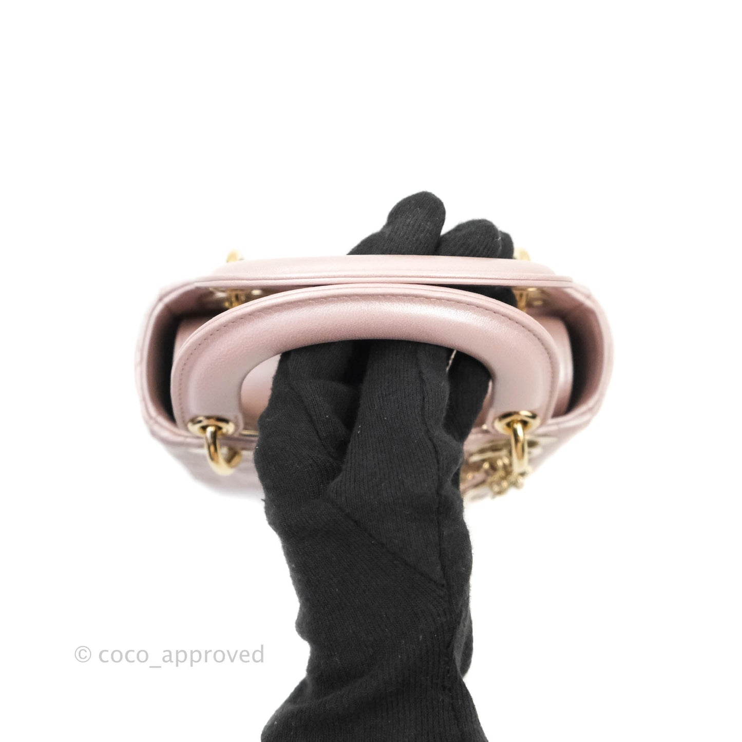 Christian Dior Calfskin Cannage Mini Lady Dior Light Pink