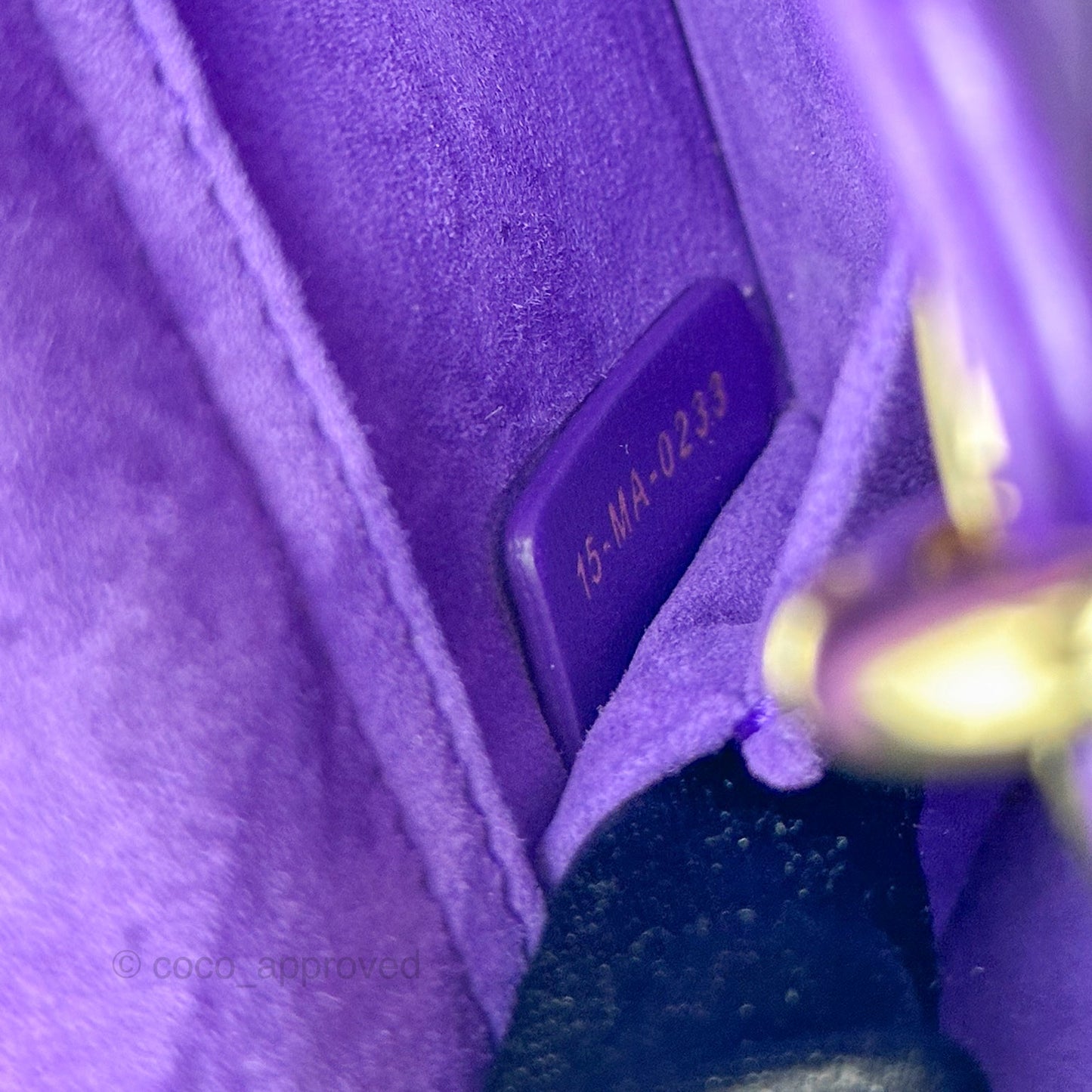 Dior Small Lady D-Joy Bag Purple Lambskin Cannage Gold Hardware