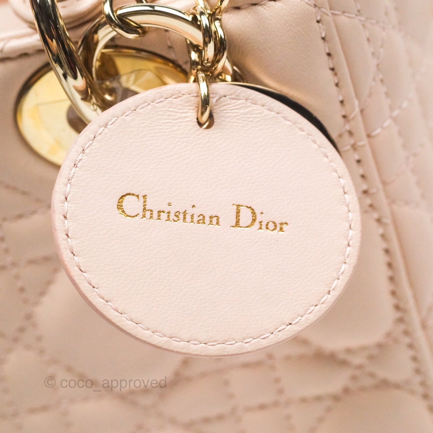 Christian Dior Lambskin My ABCDior Lady Dior Pink Gold Hardware