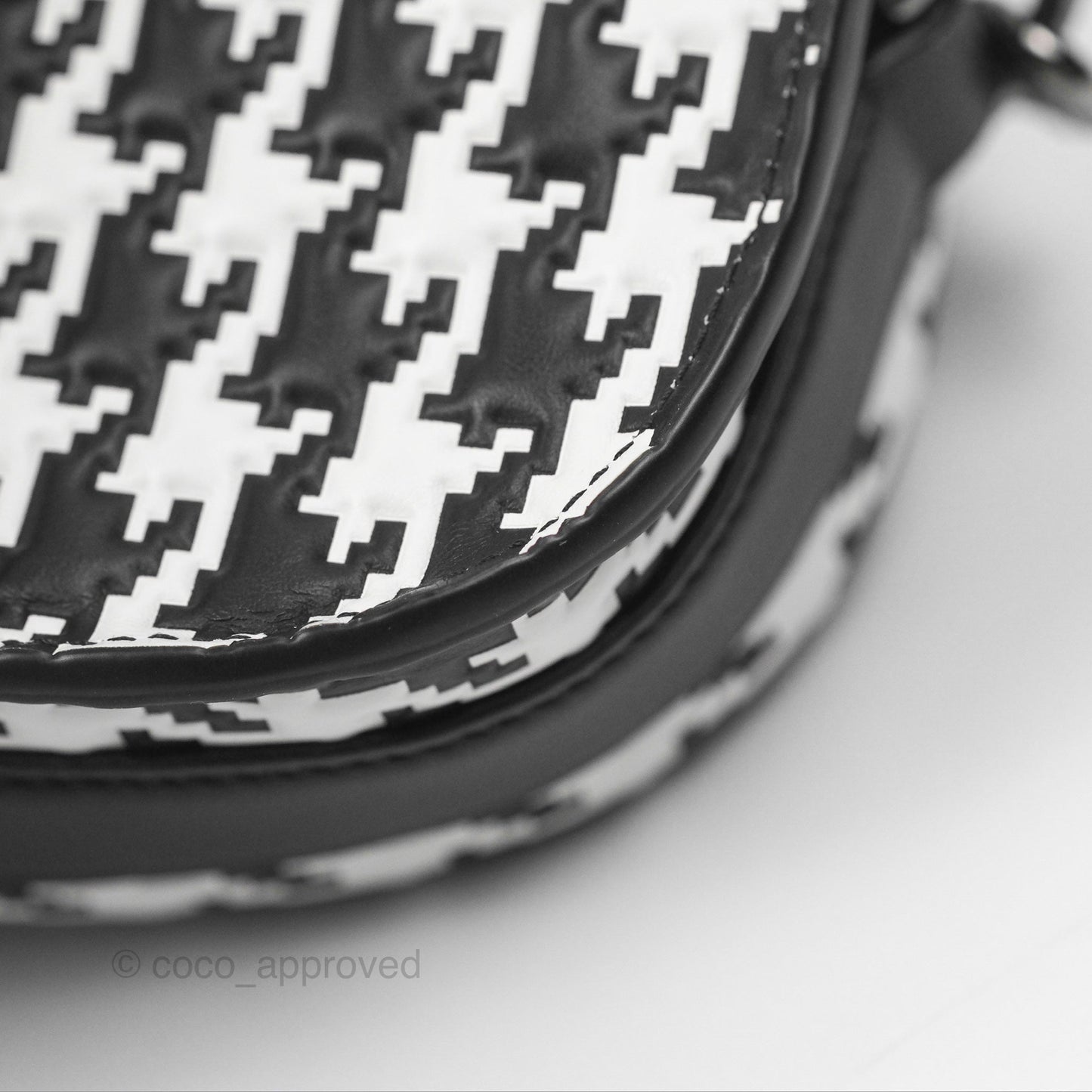 Christian Dior Bobby East-West Bag Black And White Houndstooth Embossed Calfskin
