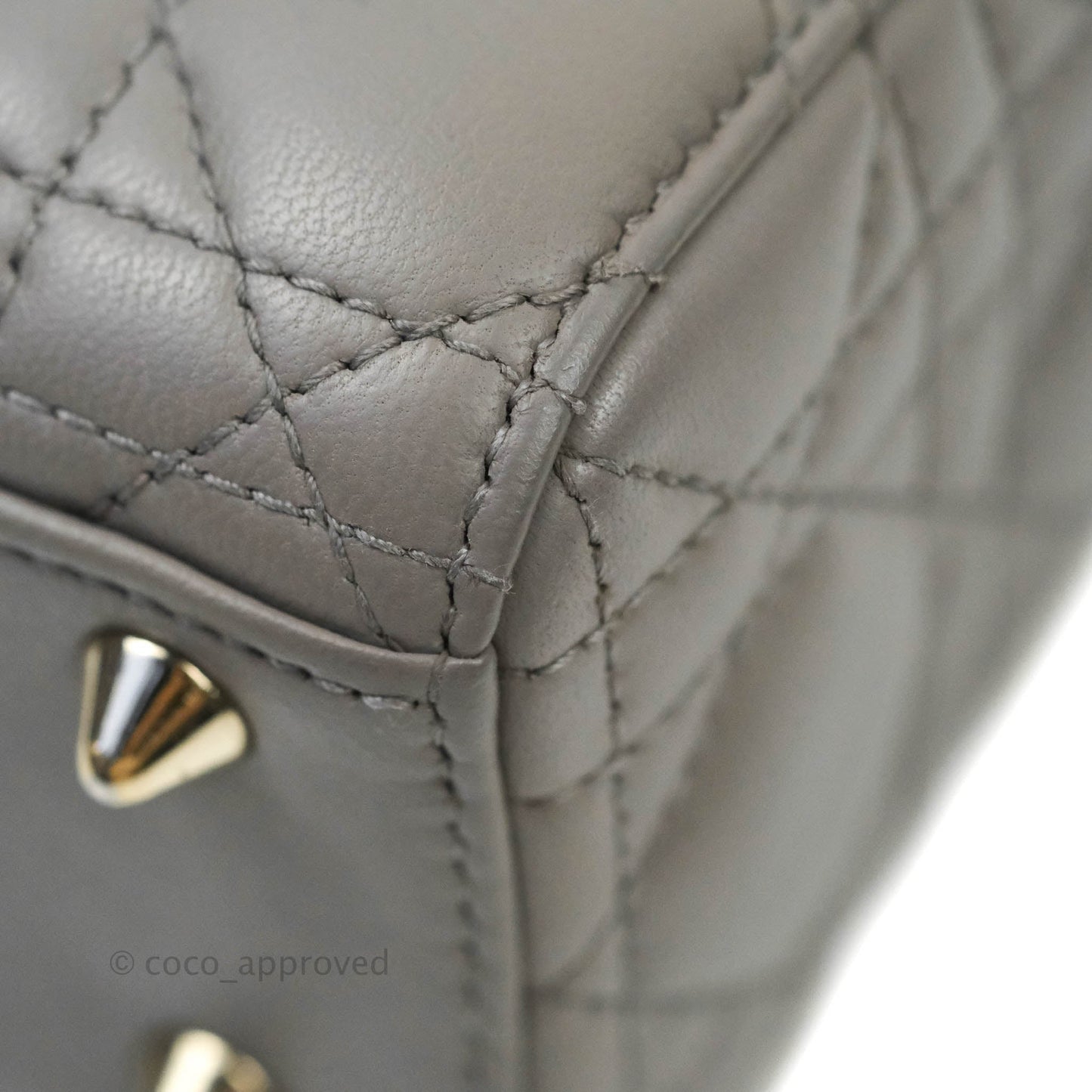 Christian Dior Lambskin My ABCDior Lady Dior Grey Gold Hardware