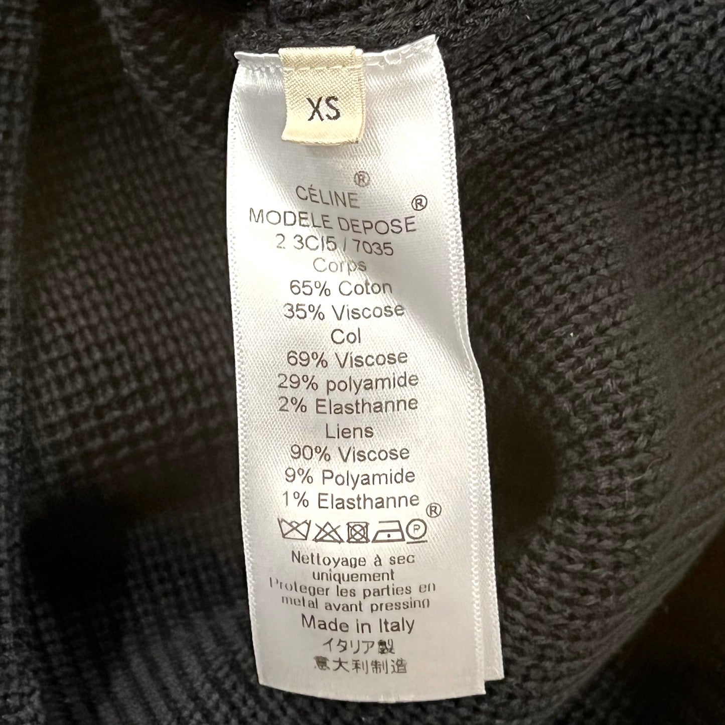 Celine in Cotton and Viscose Collar Sweater