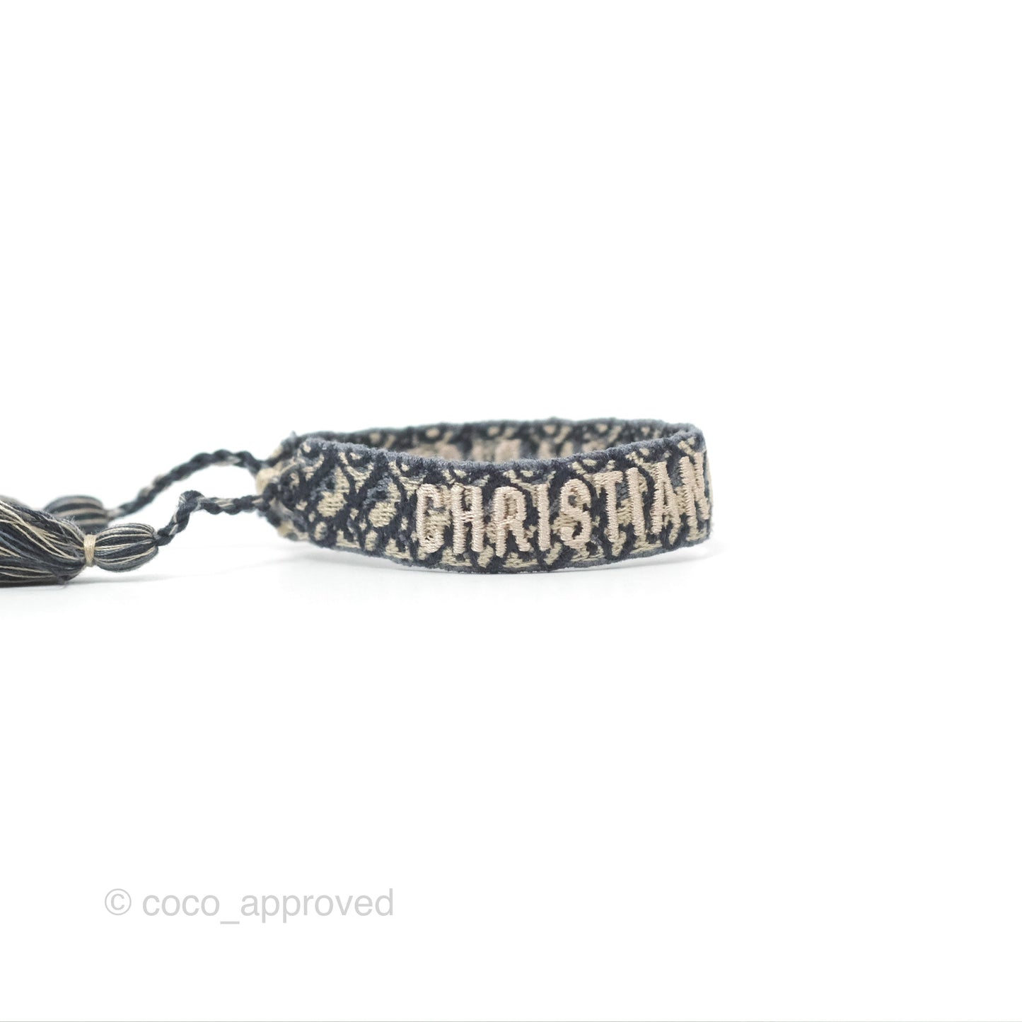 Christian Dior Bracelet Set Navy Blue Dior Oblique Embroidery