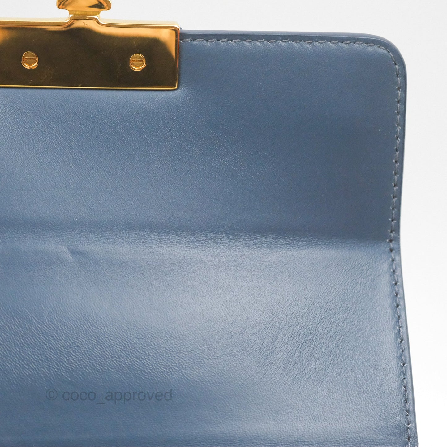 Christian Dior 30 Montaigne Box Bag Blue Calfskin