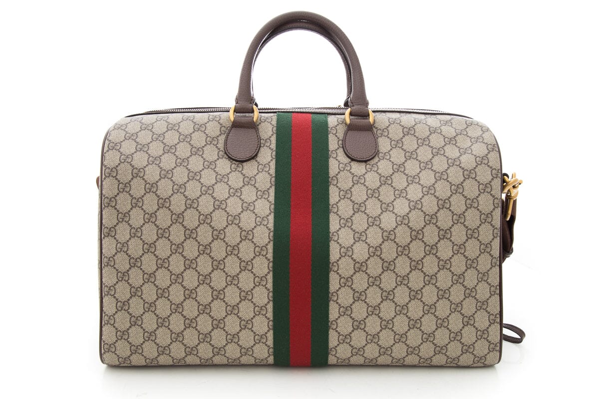 Gucci Brown Canvas Monogram Duffle Bag