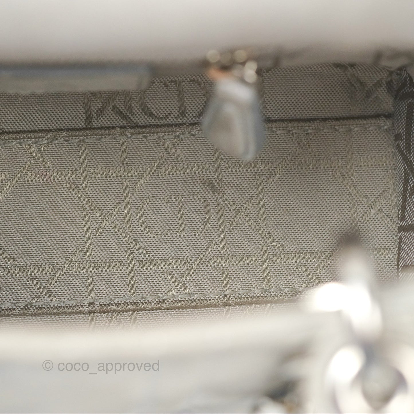 Christian Dior Mini Lady Dior Metallic Silver Nubuck Silver Hardware