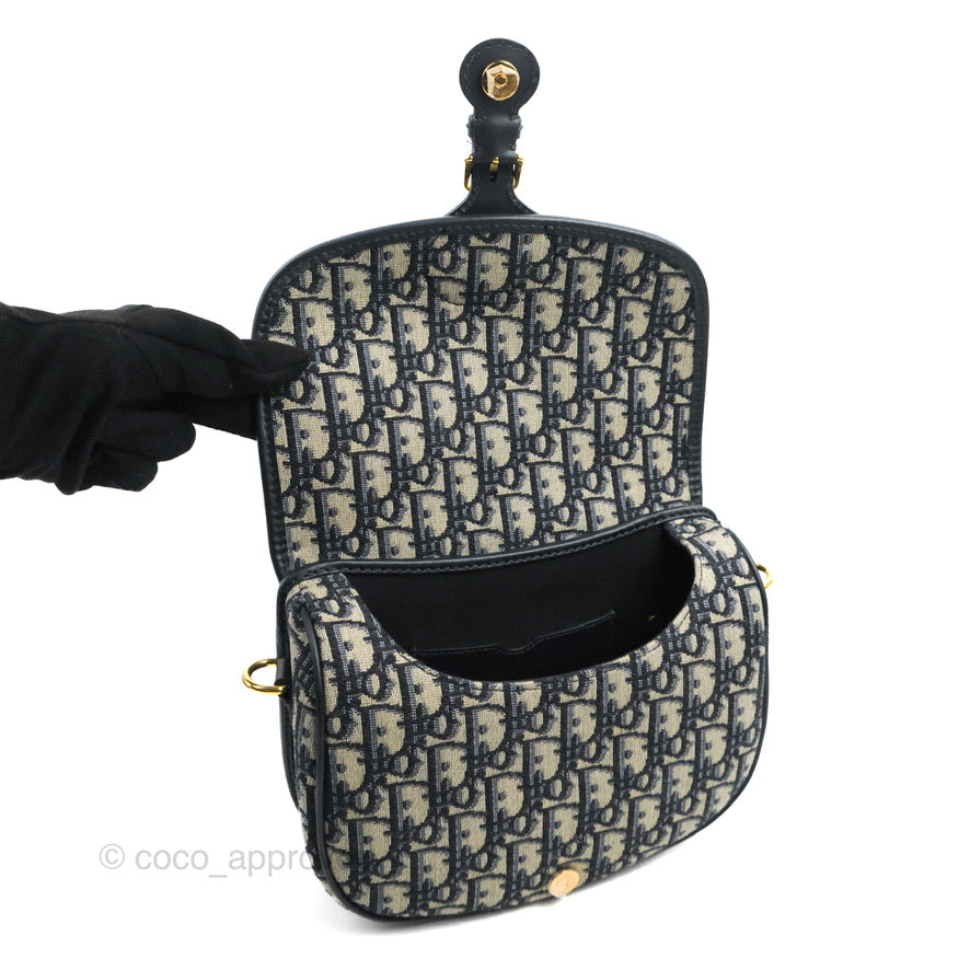 Dior Medium Bobby Bag Blue Oblique Jacquard Canvas
