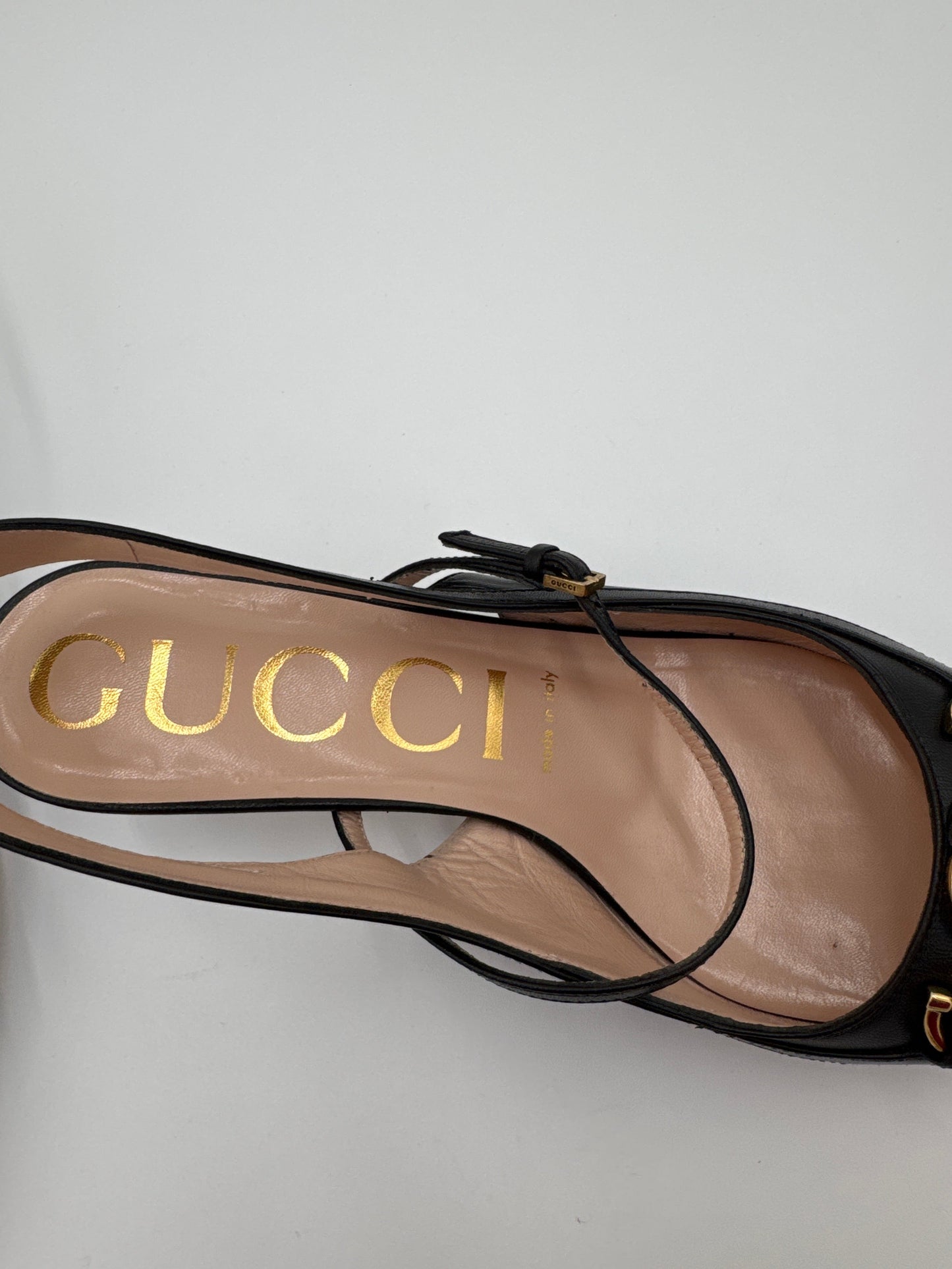Shoes Luxury Designer By Gucci In Black, Size:8.5