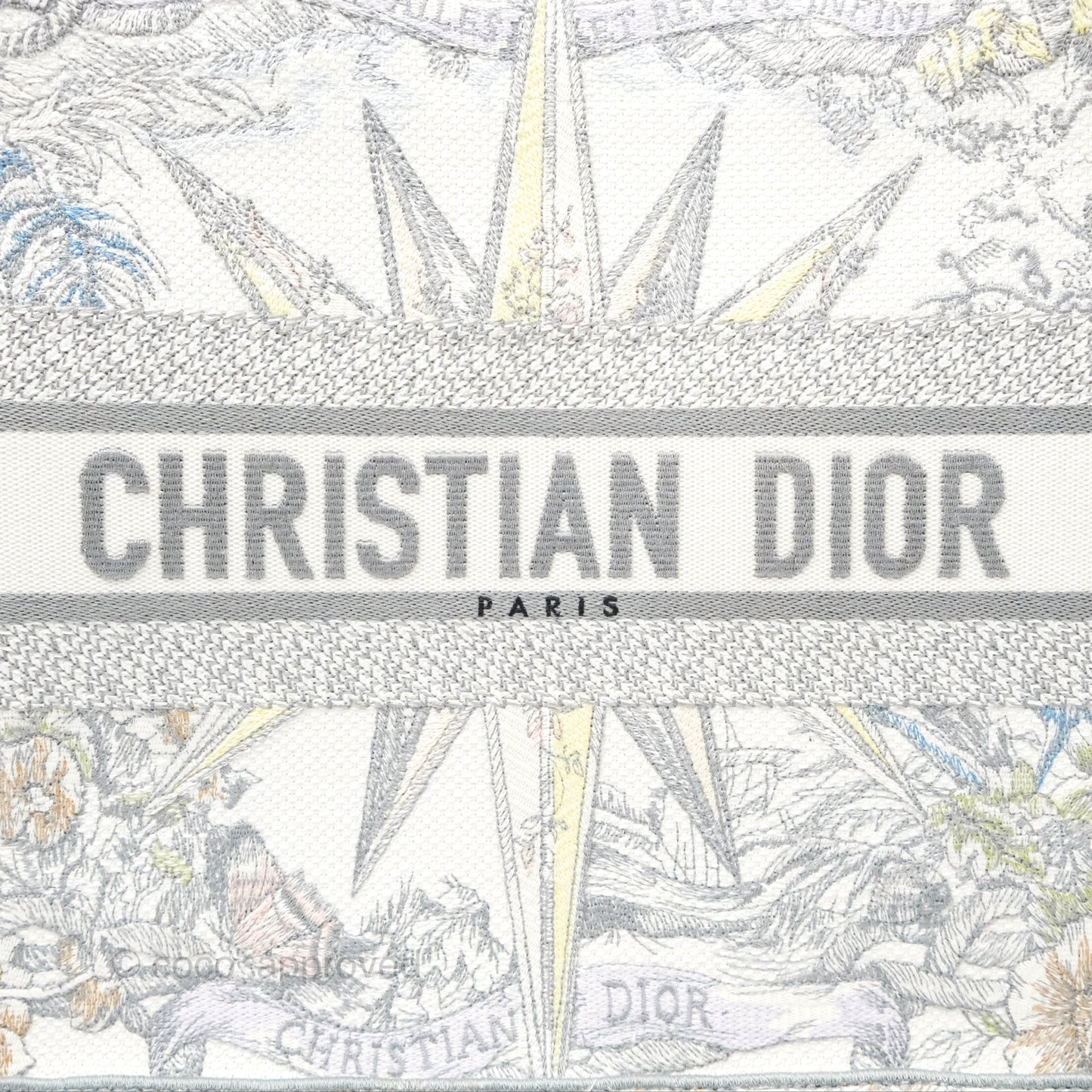 Christian Dior Medium(Old Small) Book Tote White Multicolor Rêve d'Infini Embroidery