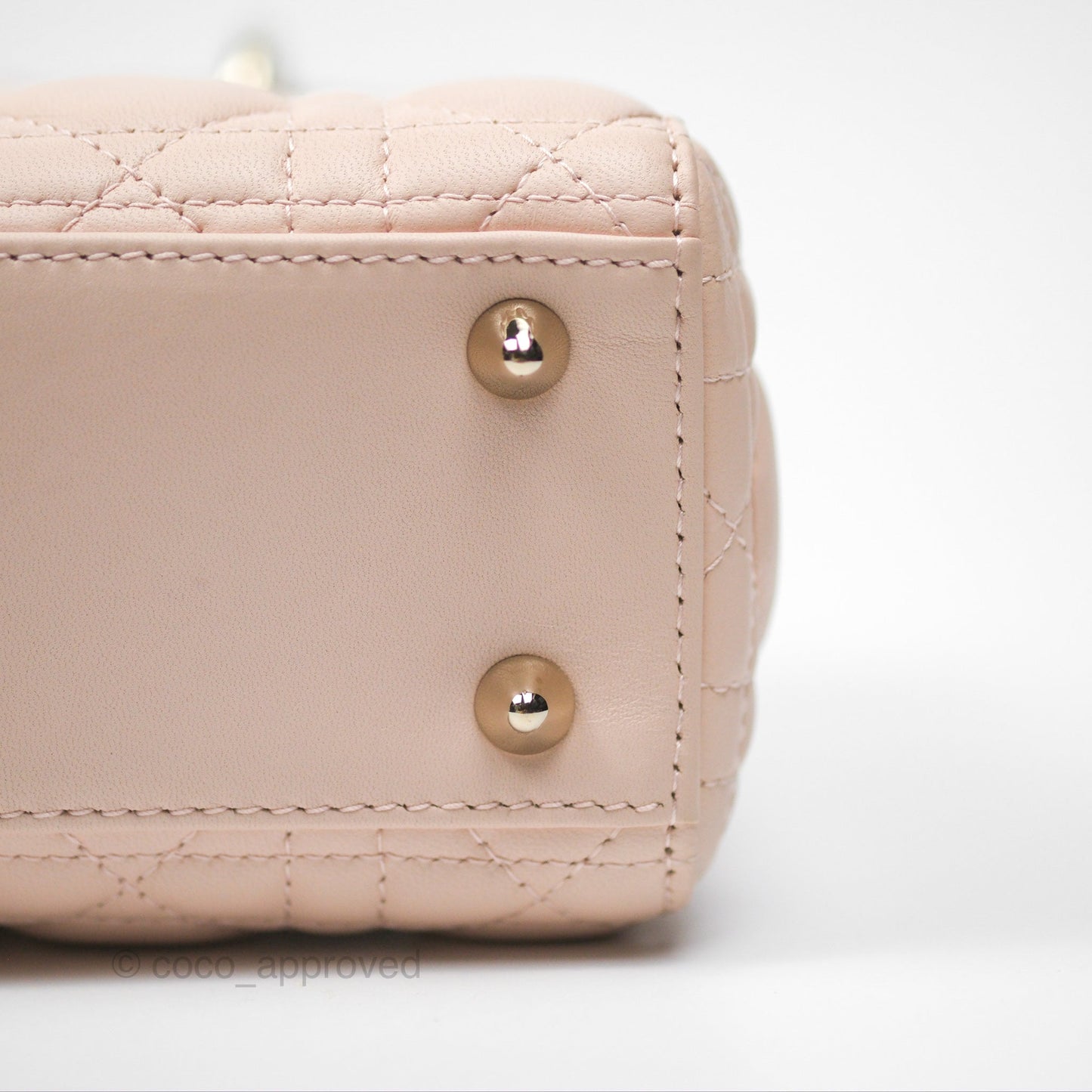 Christian Dior My ABCDior Lady Dior Pale Pink Cannage Lambskin Gold Hardware