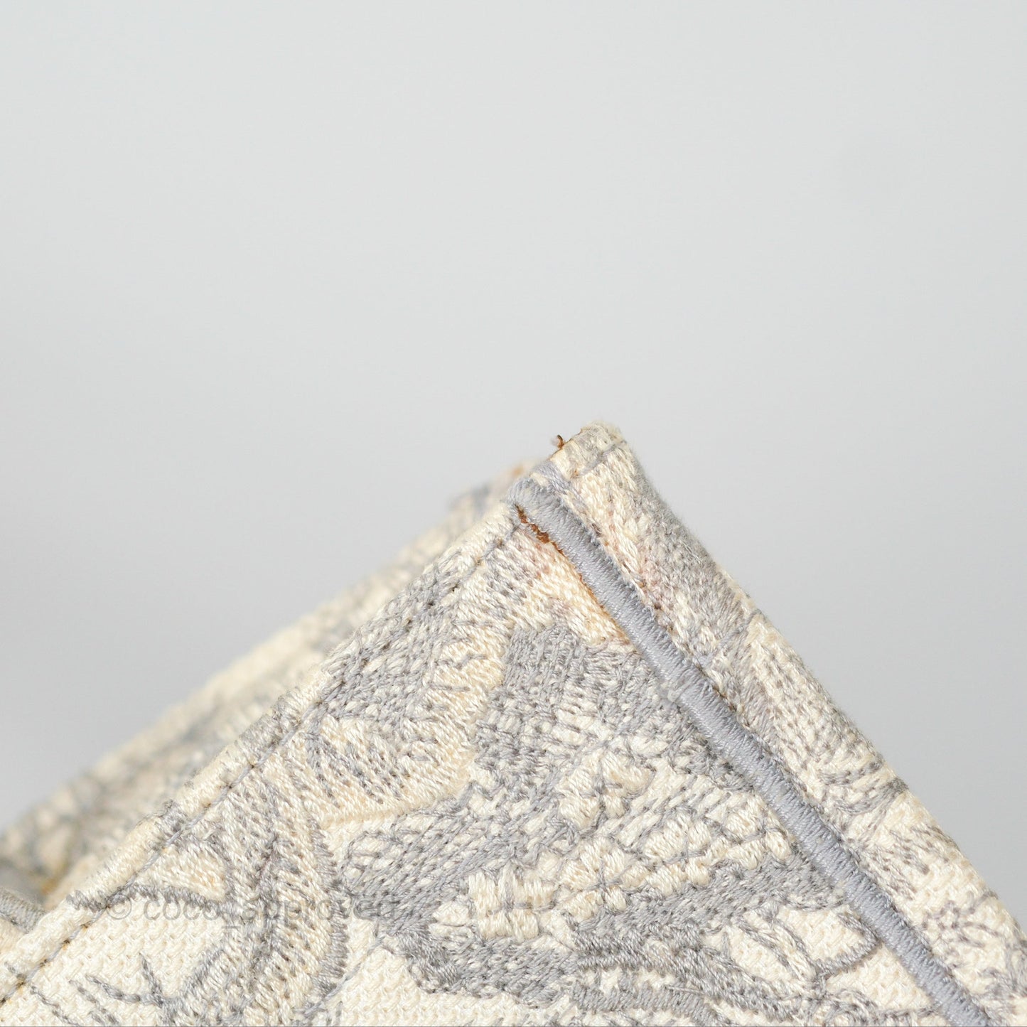 Christian Dior Medium (Old Small) Book Tote Embroidered Toile De Jouy Light Grey Canvas