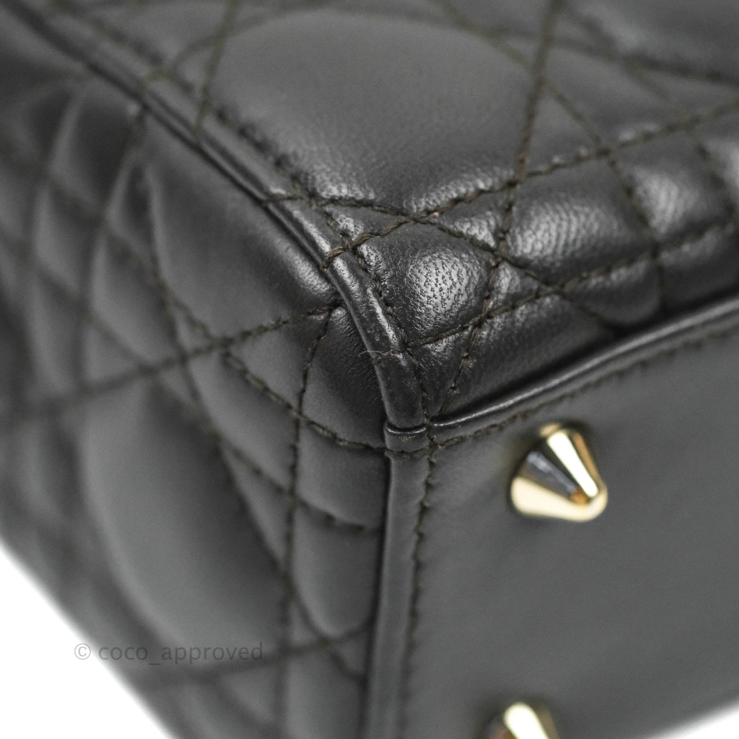 Christian Dior Lambskin My ABCDior Lady Dior Dark Grey Gold Hardware