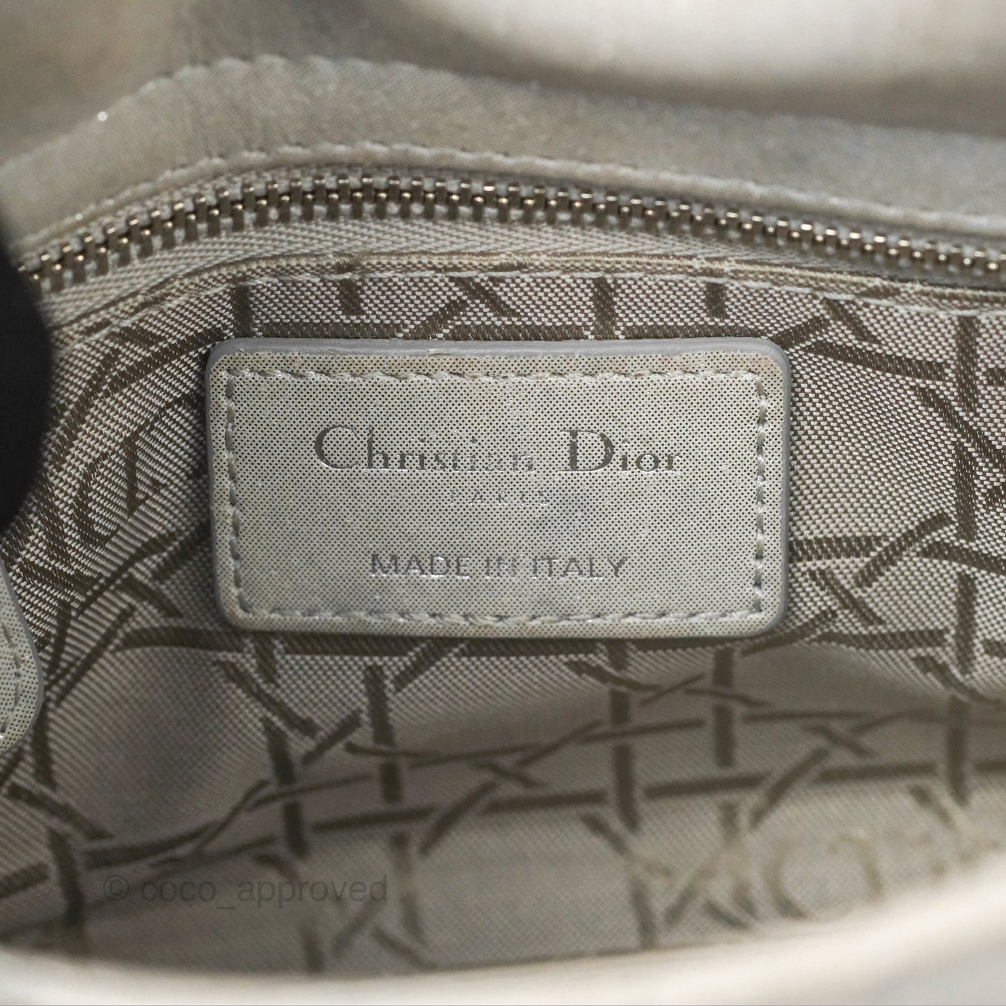 Christian Dior Mini Lady Dior Metallic Silver Nubuck Silver Hardware