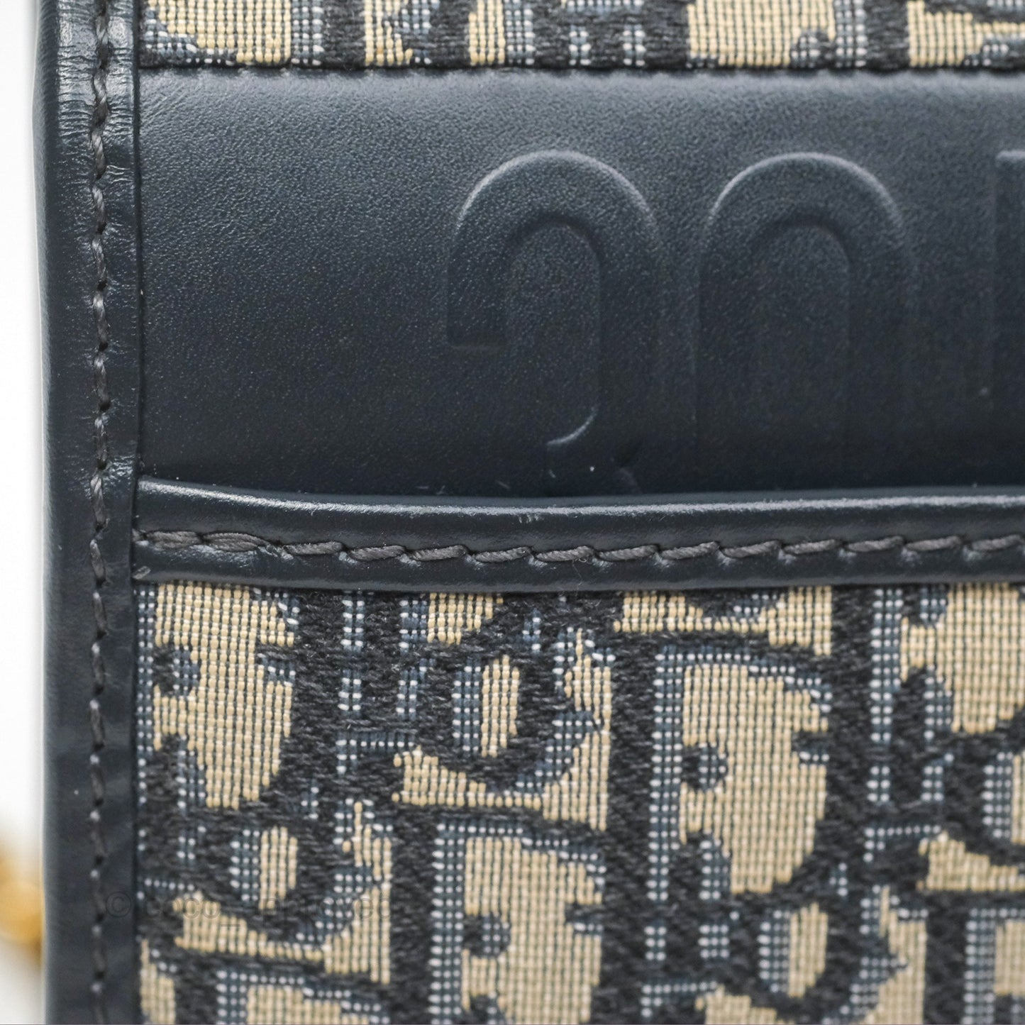 Christian Dior 30 Montaigne with Chain Blue Dior Oblique Jacquard