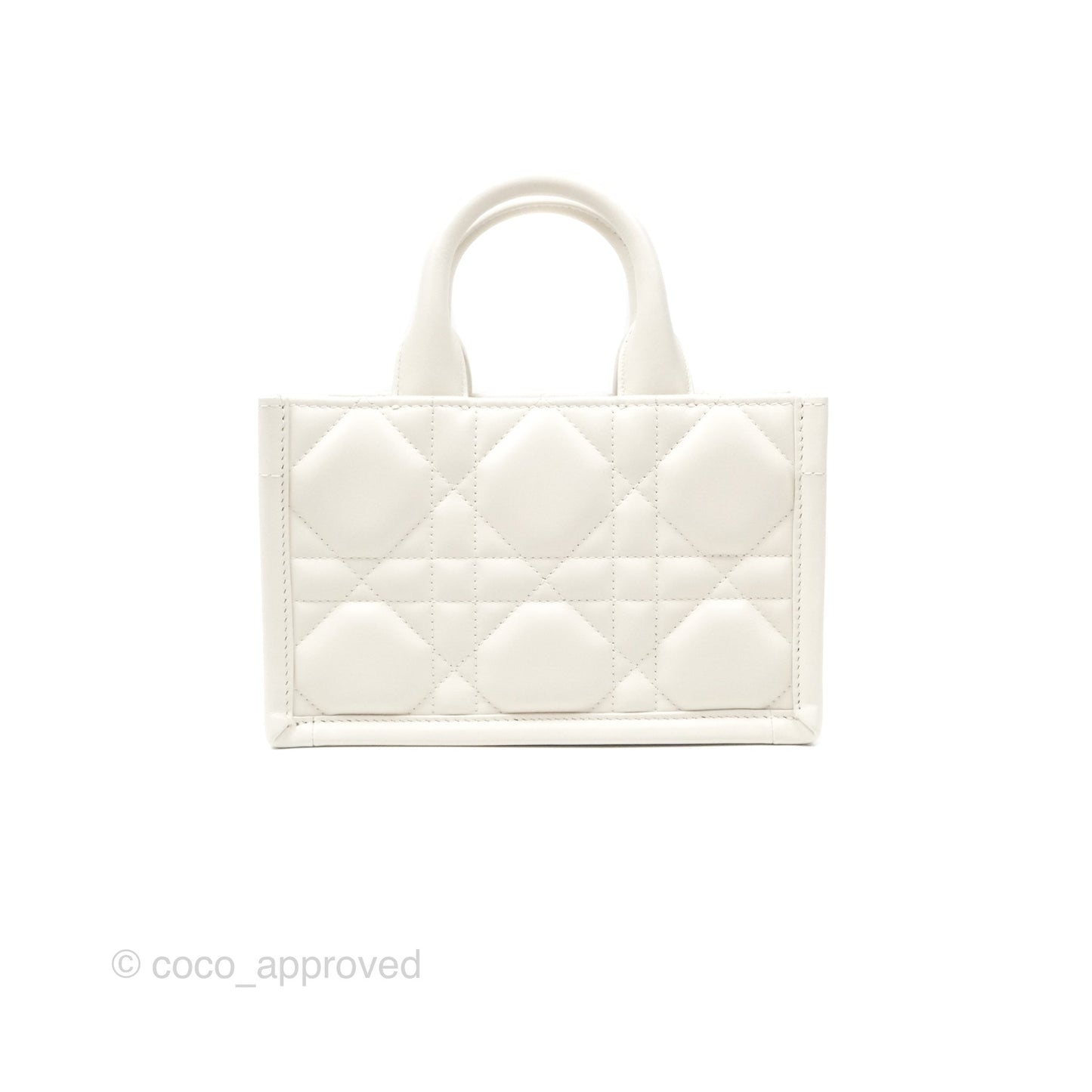 Christian Dior Mini Dior Book Tote Latte Macrocannage Calfskin Gold Hardware