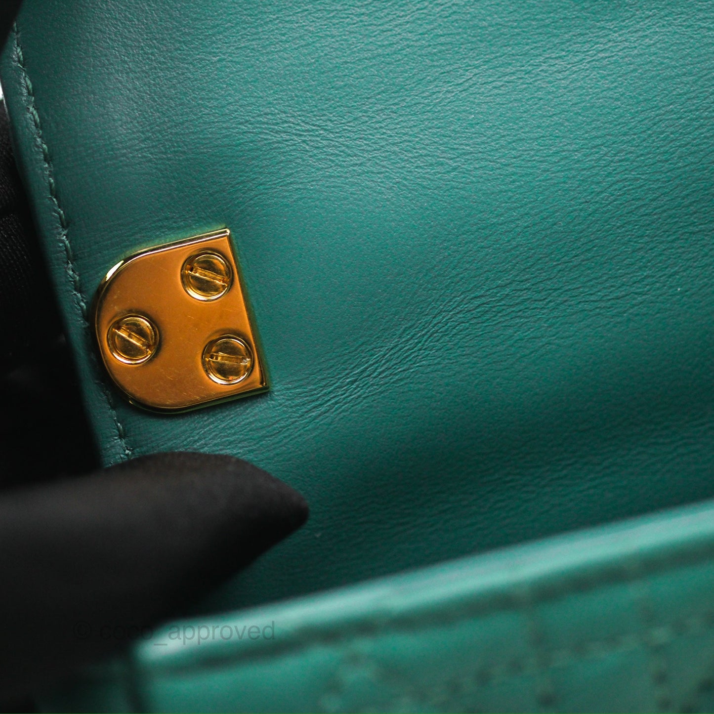 Christian Dior Micro Caro Bag in Tundra Green Supple Cannage Calfskin Gold Hardware