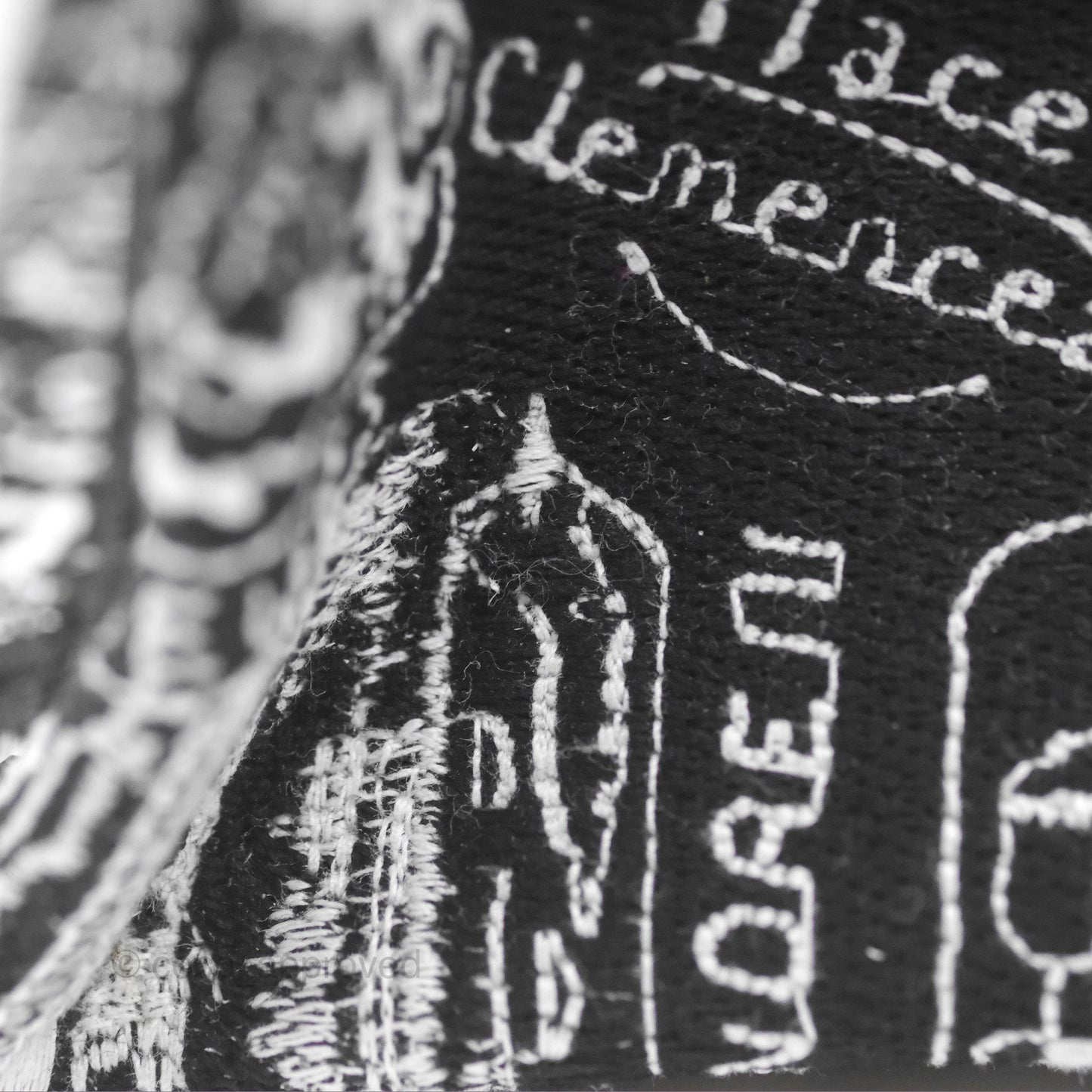 Christian Dior Large Dior Black and White Plan de Paris Embroidery Book Tote