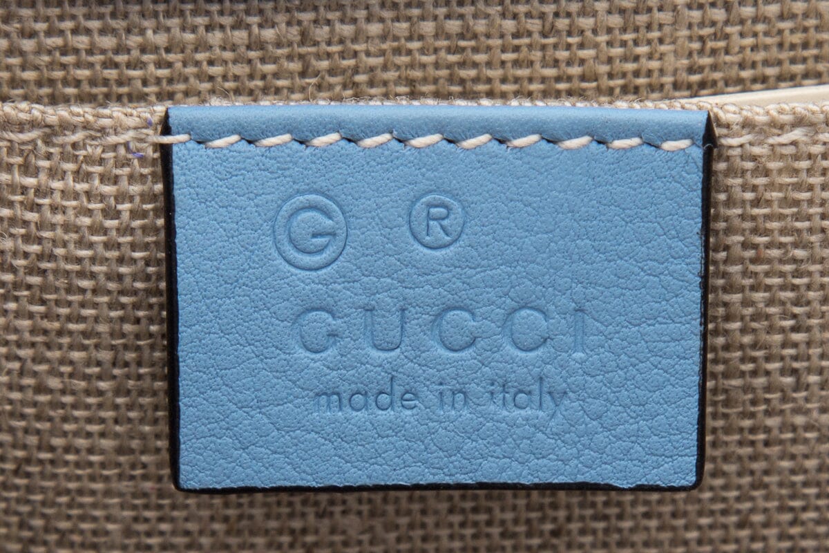 Gucci Blue Emily Chain Flap Bag Microguccissima Leather Handbag