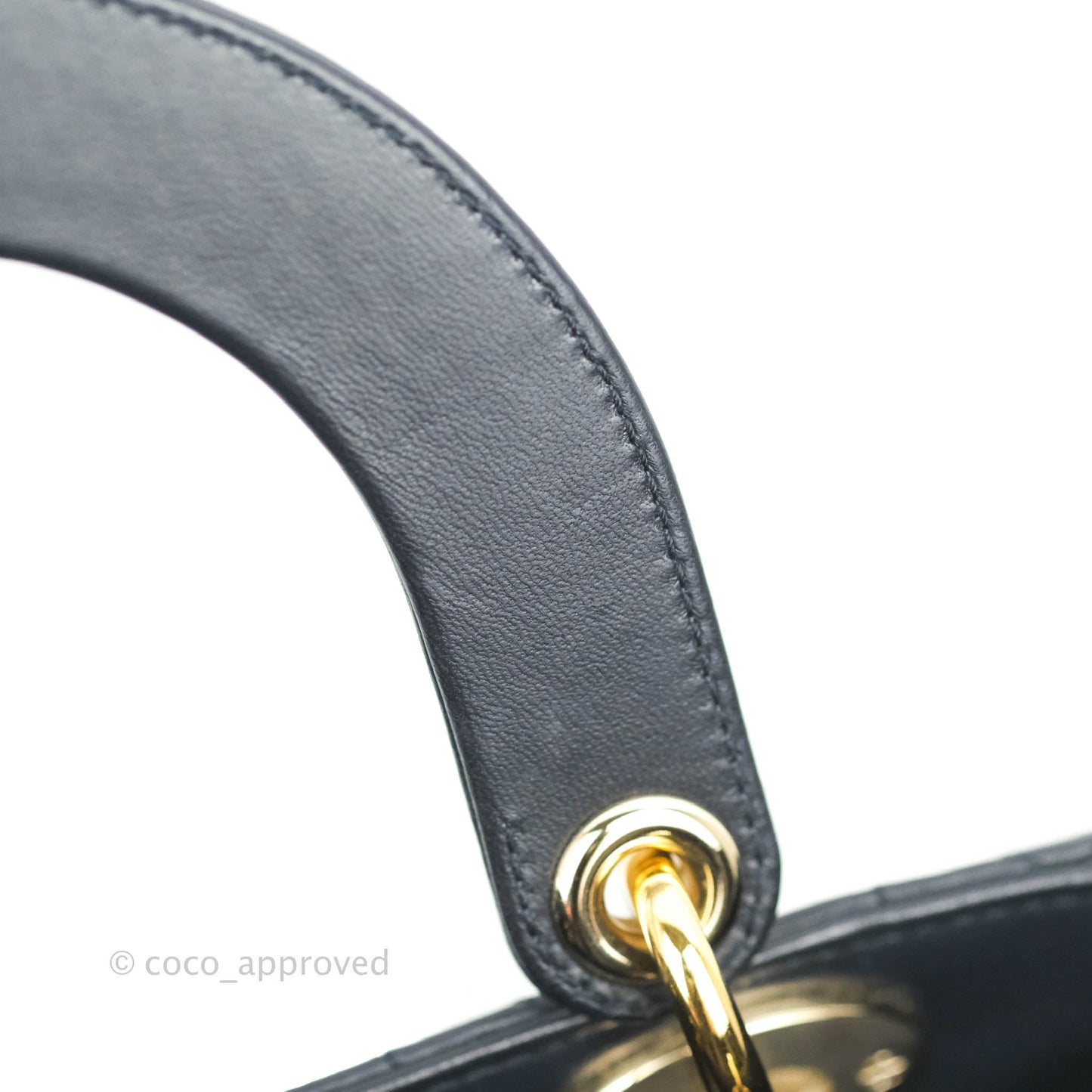Christian Dior My ABCDior Lady Dior Navy Lambskin Gold Hardware with Twilly