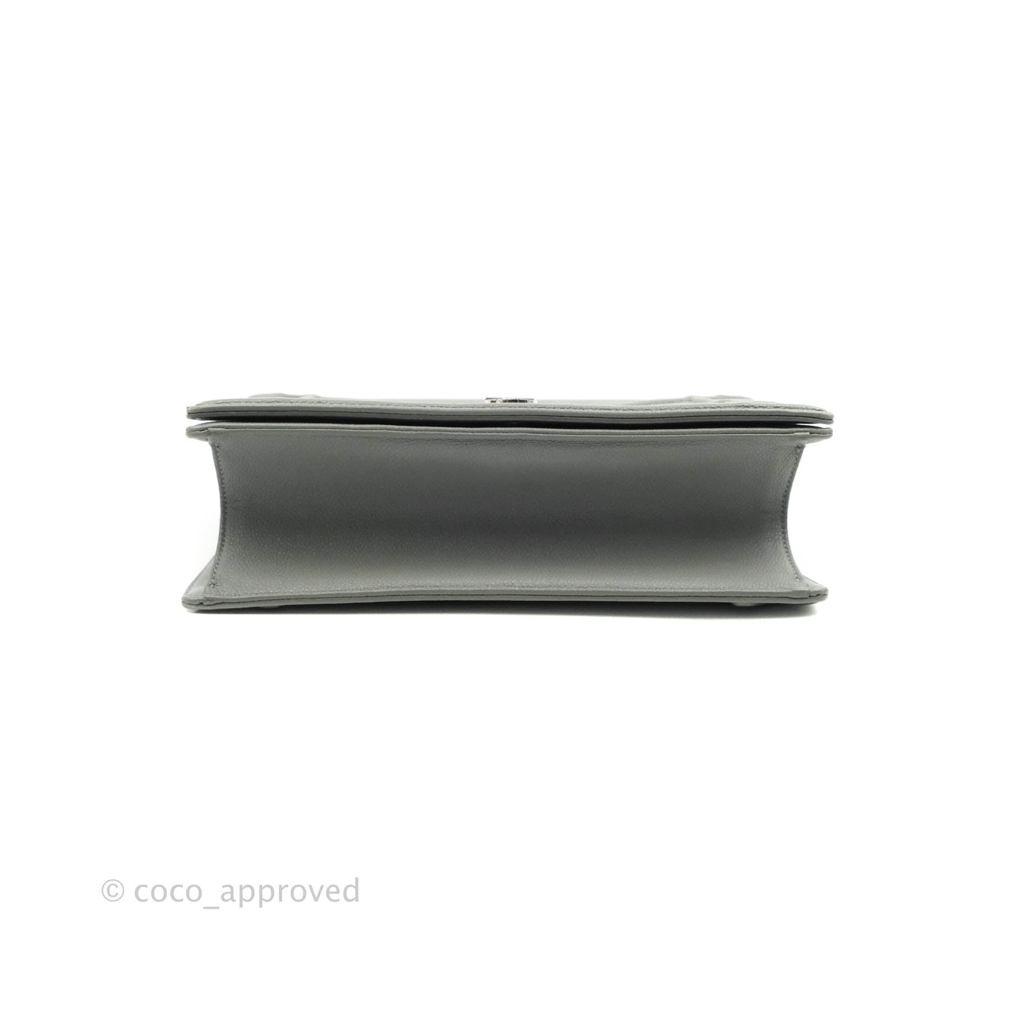 Christian Dior Medium Diorama Calfskin Flap Bag Grey Silver Hardware
