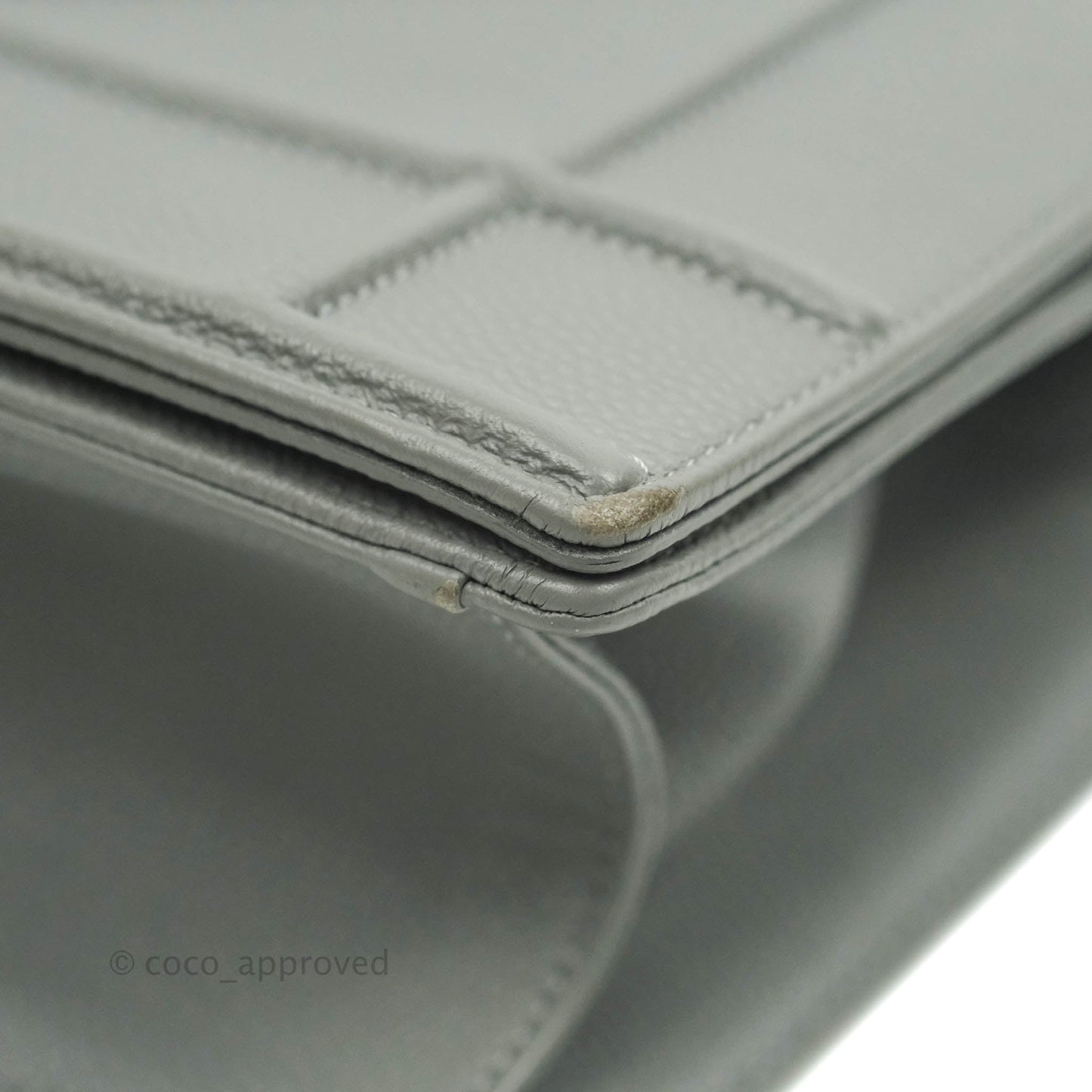 Christian Dior Medium Diorama Calfskin Flap Bag Grey Silver Hardware
