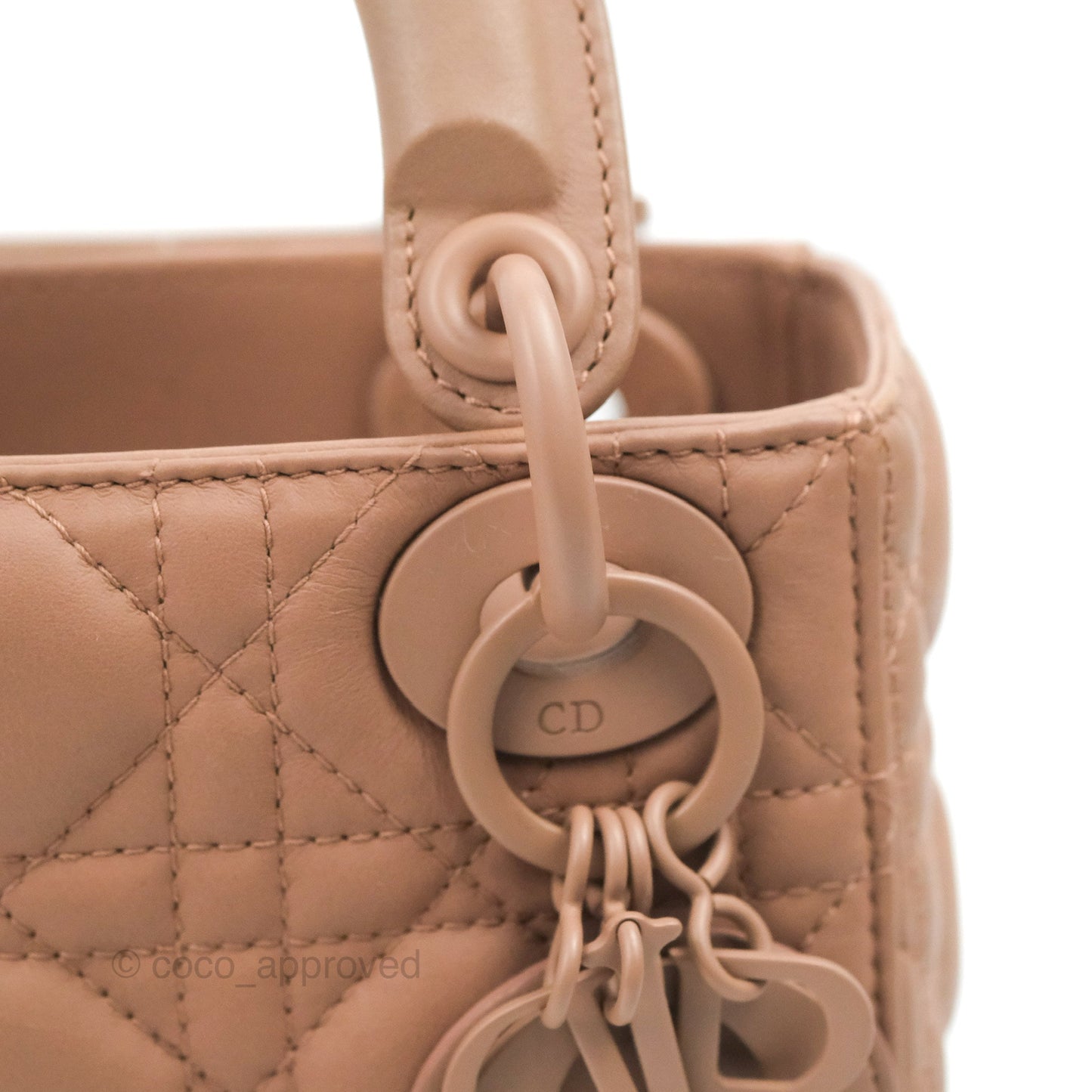 Christian Dior Mini Lady Dior Blush Ultramatte Cannage Calfskin