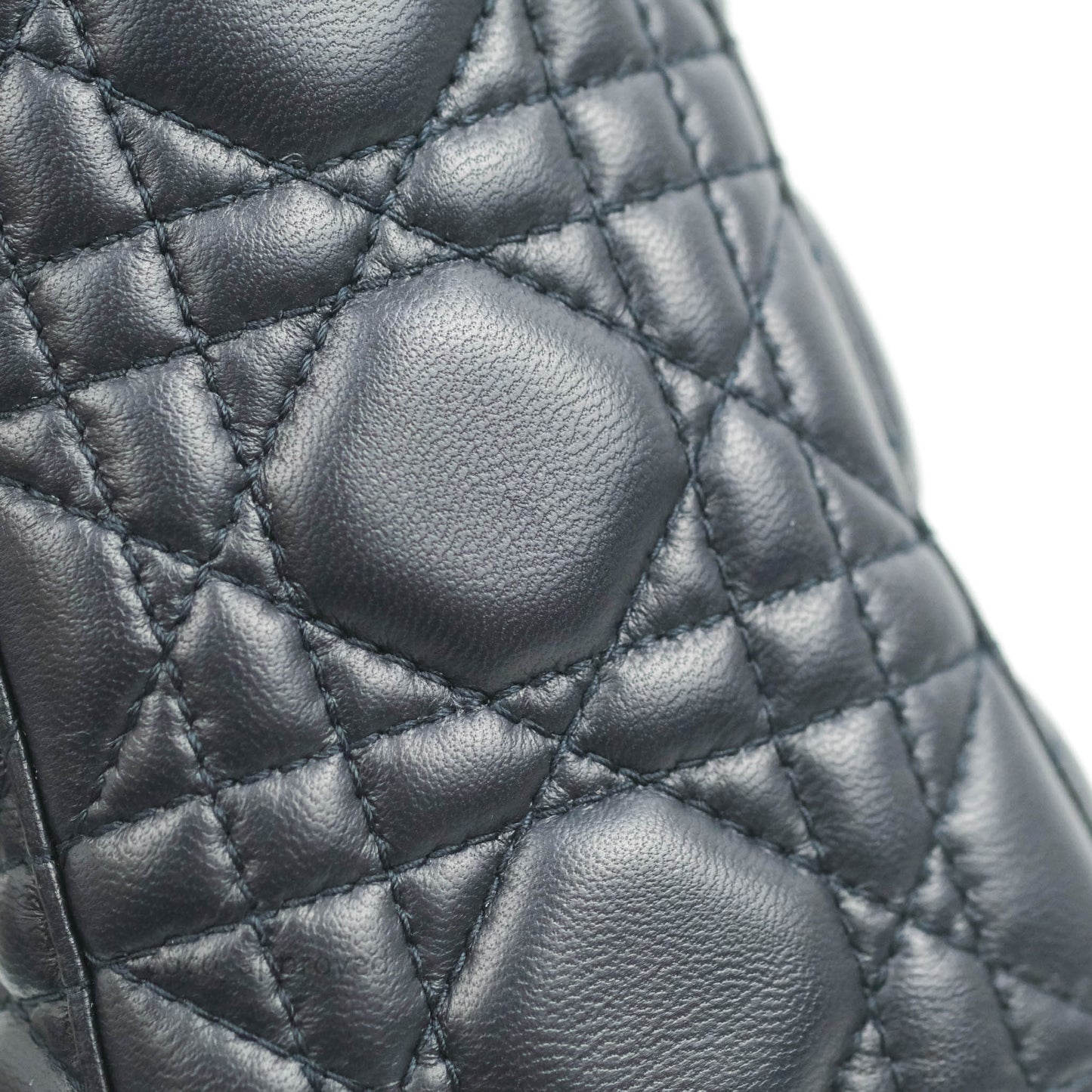 Christian Dior My ABCDior Lady Dior Navy Lambskin Gold Hardware with Twilly