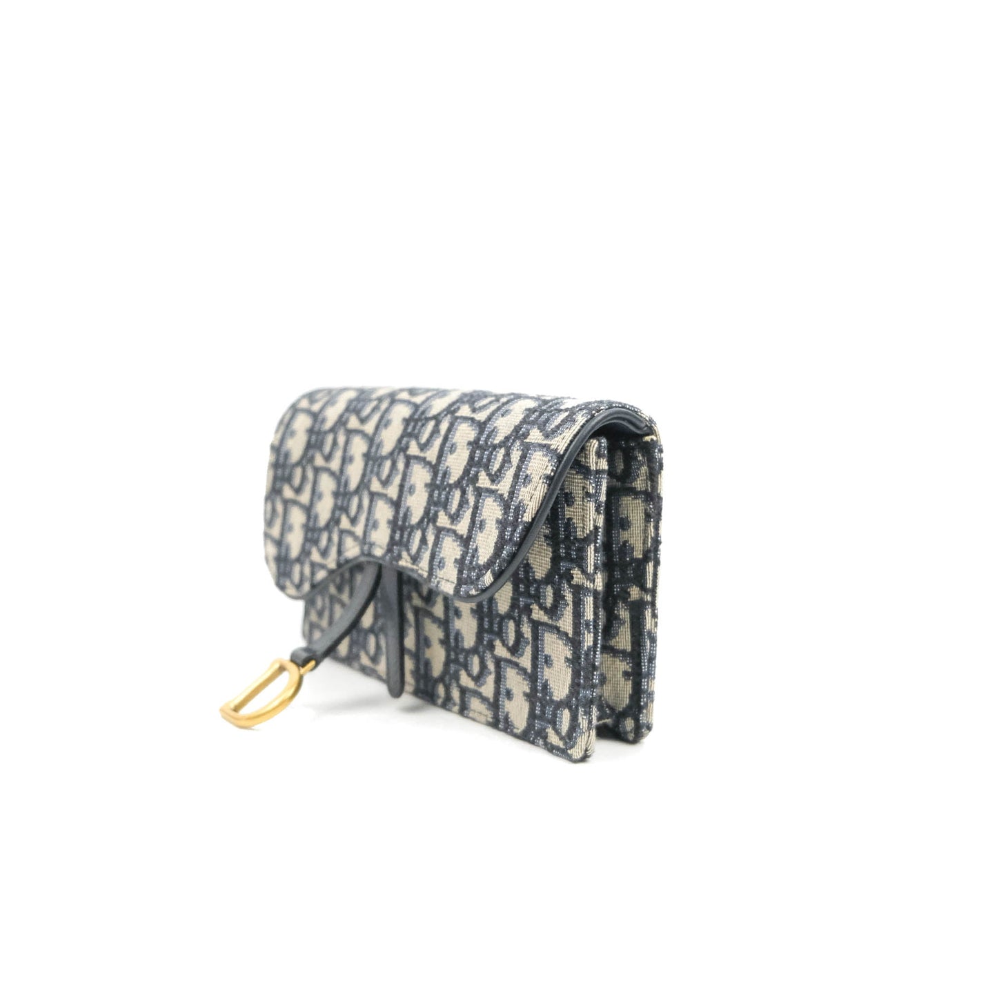 Christian Dior Blue Dior Oblique Jacquard Saddle Belt Pouch