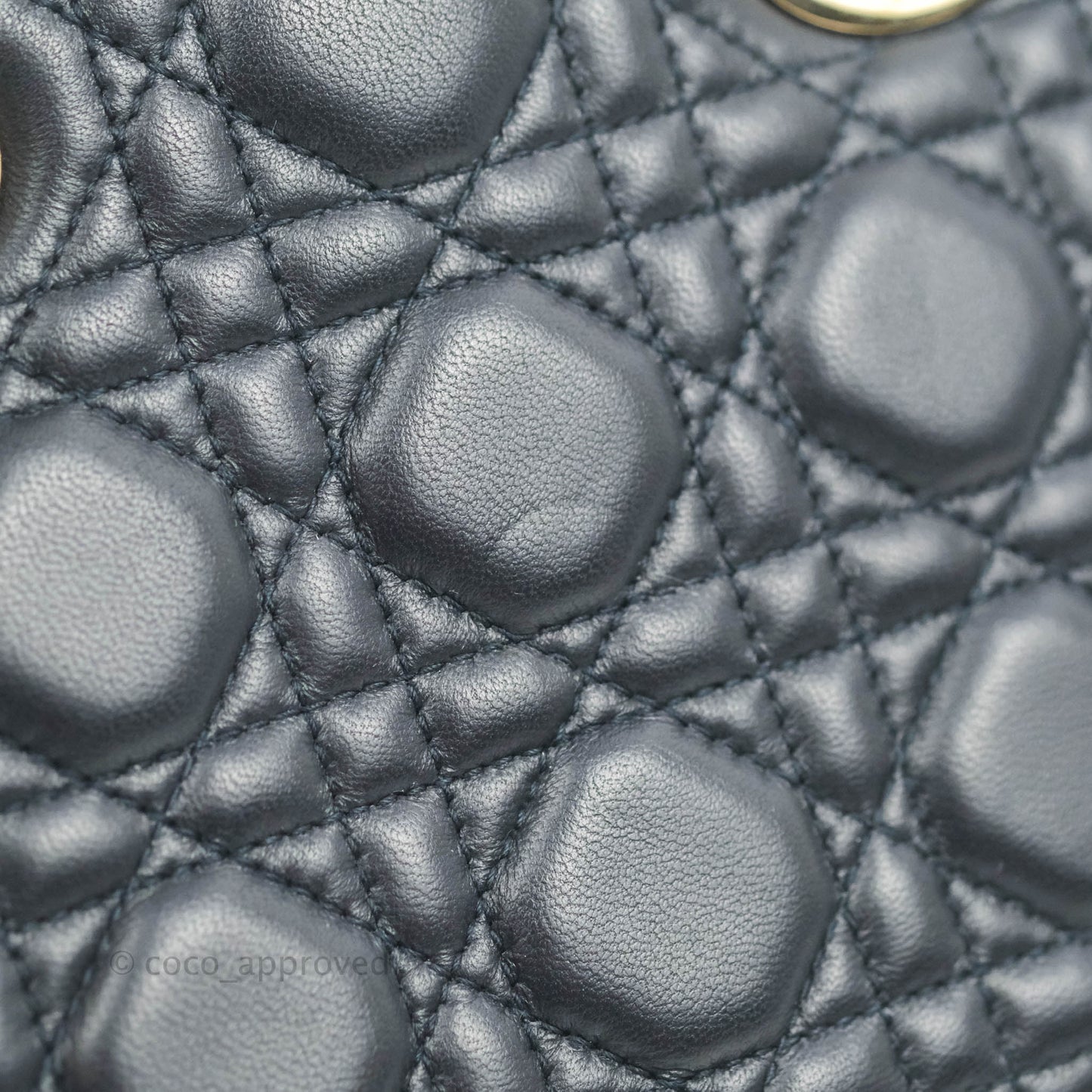 Christian Dior My ABCDior Lady Dior Navy Lambskin Gold Hardware with Twilly