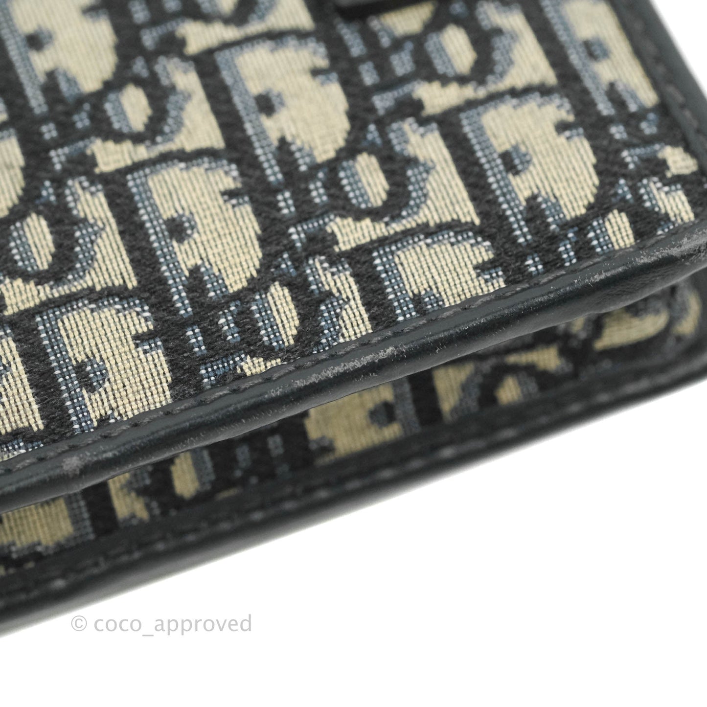 Christian Dior 30 Montaigne Blue Oblique Jacquard 2-in-1 Pouch