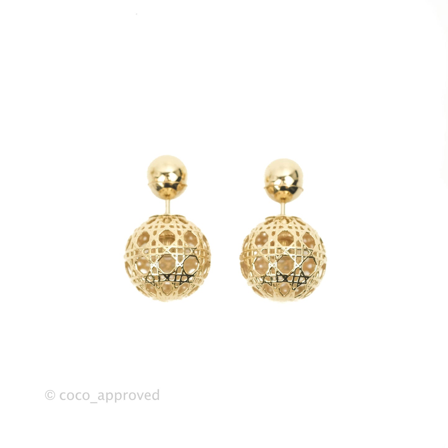 Christian Dior Cannage Mise En Dior Tribal Earrings Gold