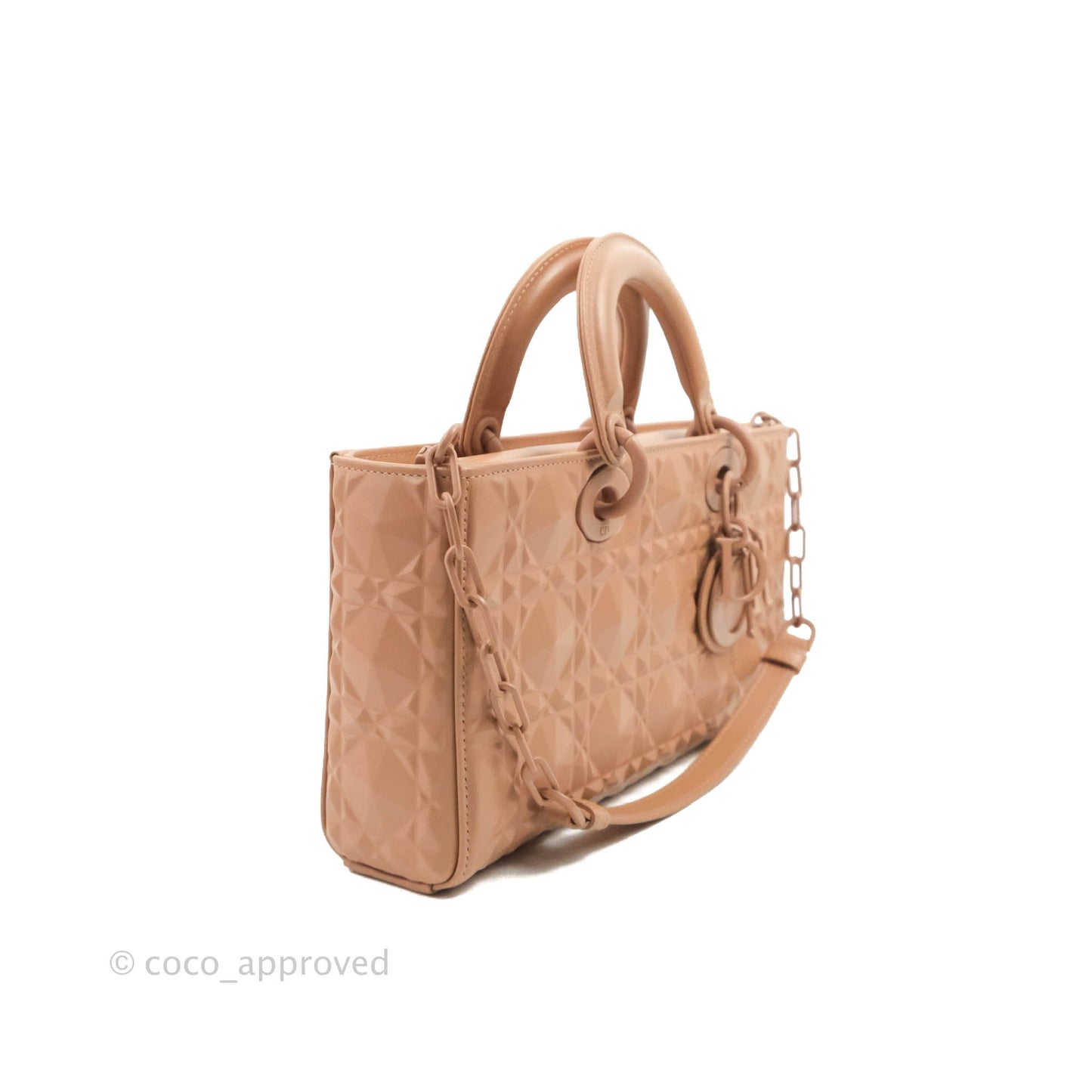Dior Lady D-Joy Bag Rose Des Vents Cannage Calfskin with Diamond Motif