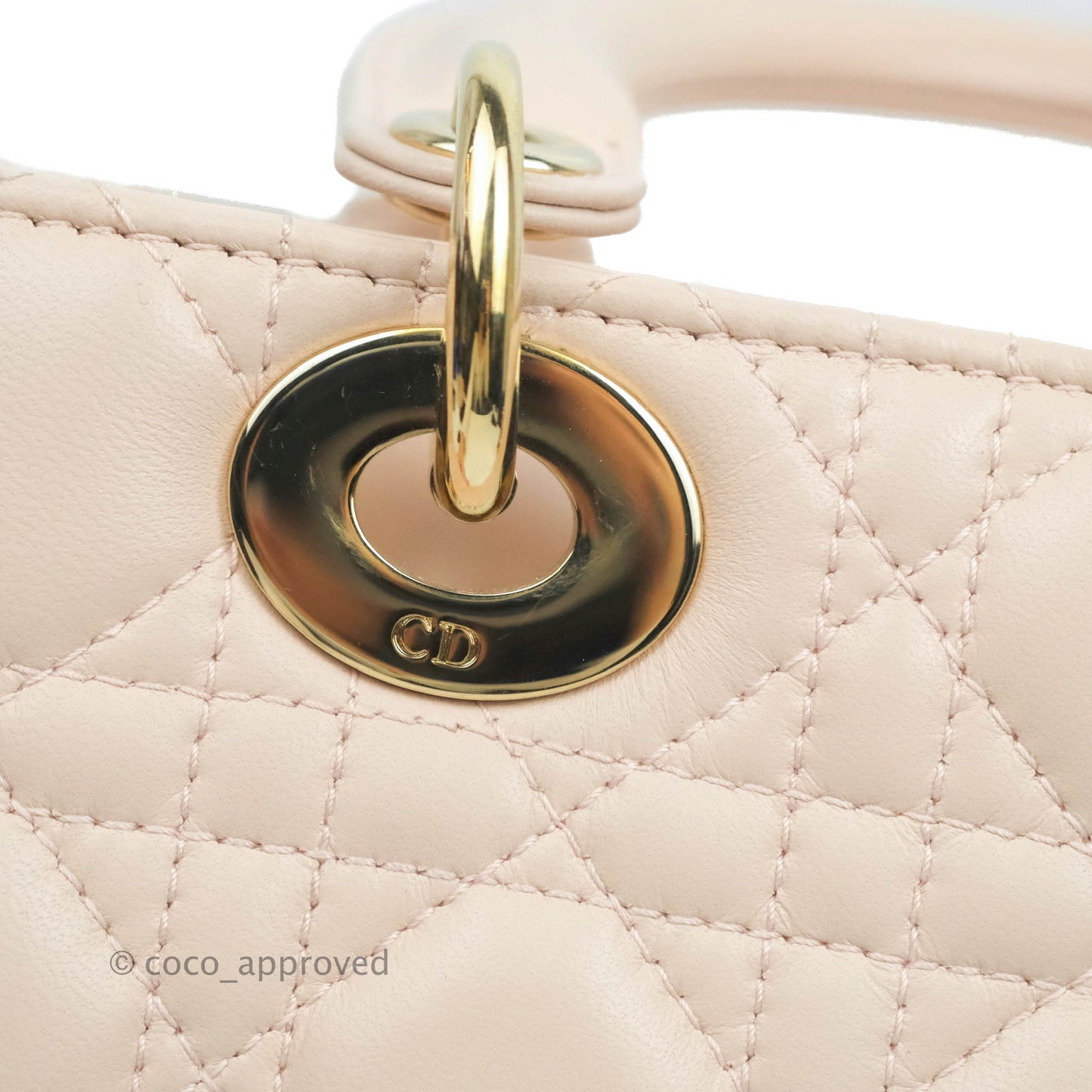 Christian Dior Lambskin My ABCDior Lady Dior Pale Pink Gold Hardware