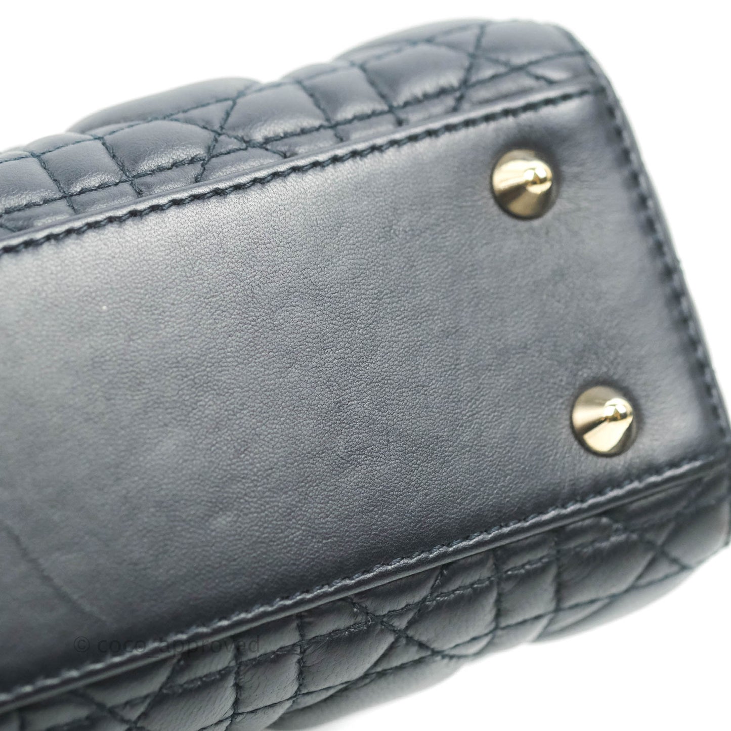 Christian Dior My ABCDior Lady Dior Navy Lambskin Gold Hardware with Twilly