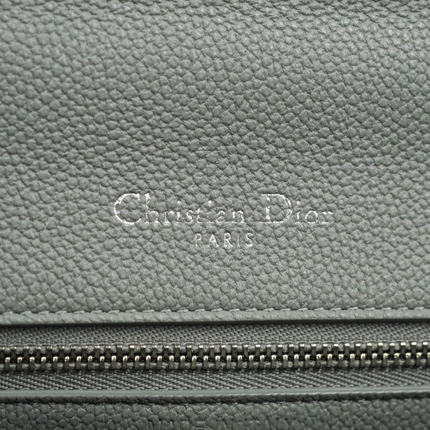 Christian Dior Medium Diorama Calfskin Flap Bag Grey Silver Hardware