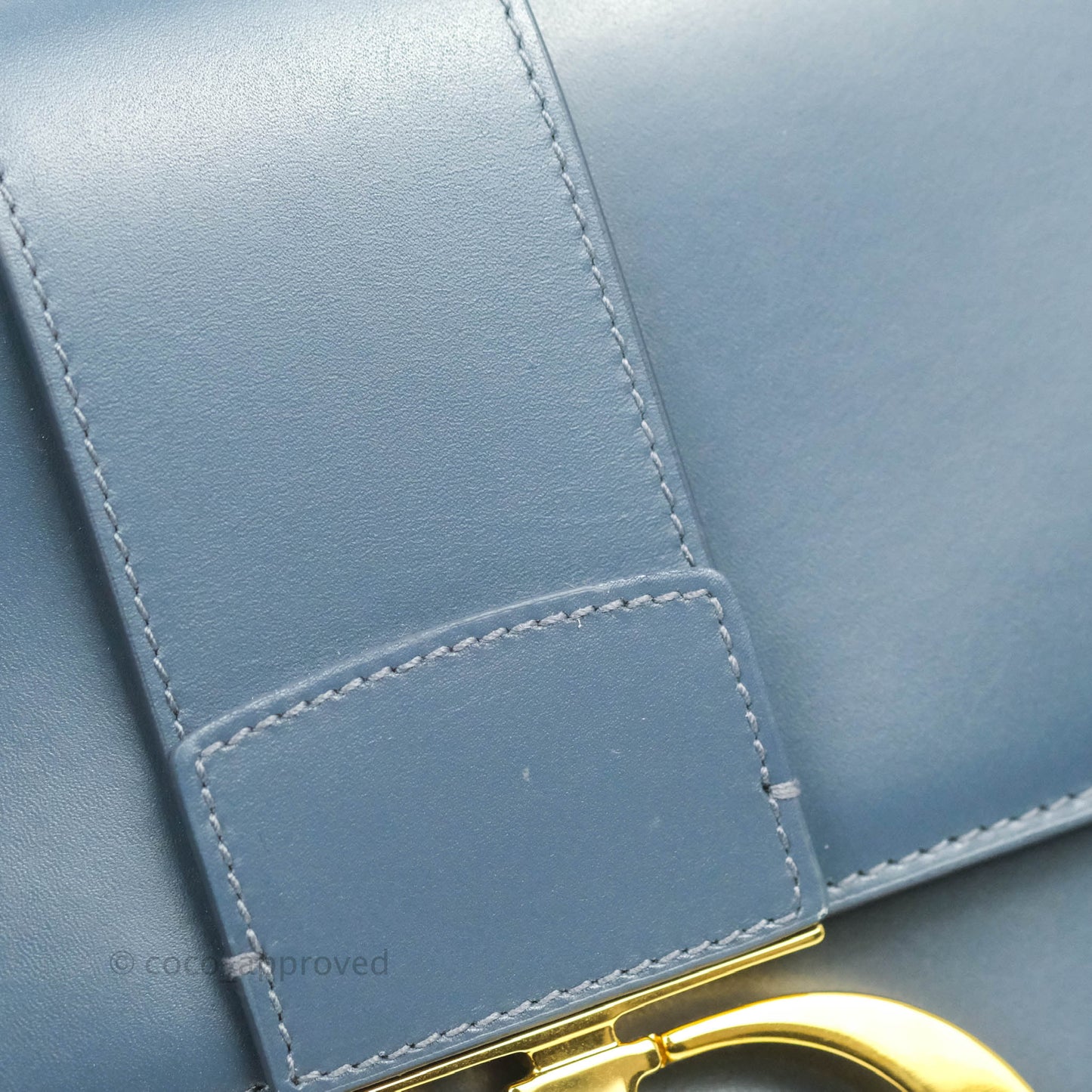 Christian Dior 30 Montaigne Bag Blue Calfskin Gold Hardware