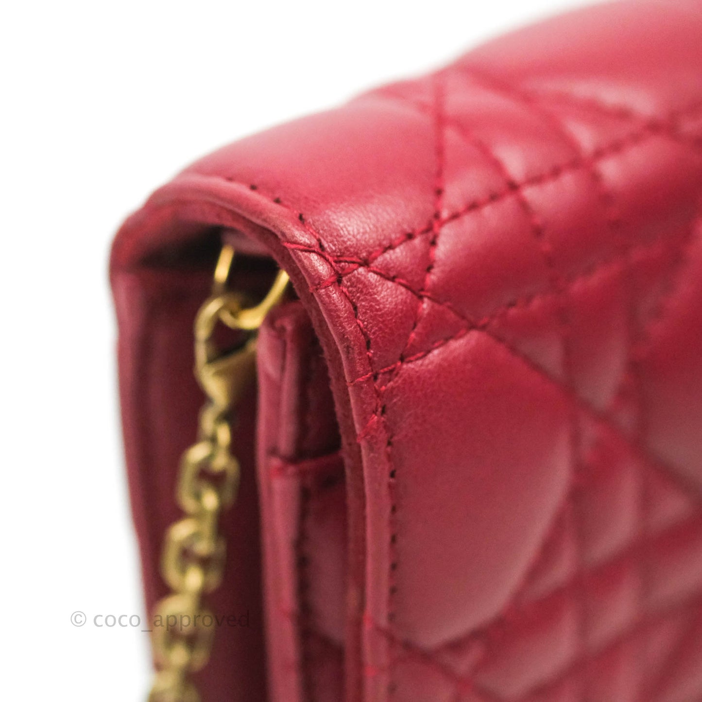 Dior DiorAddict WOC Red Lambskin Gold Hardware