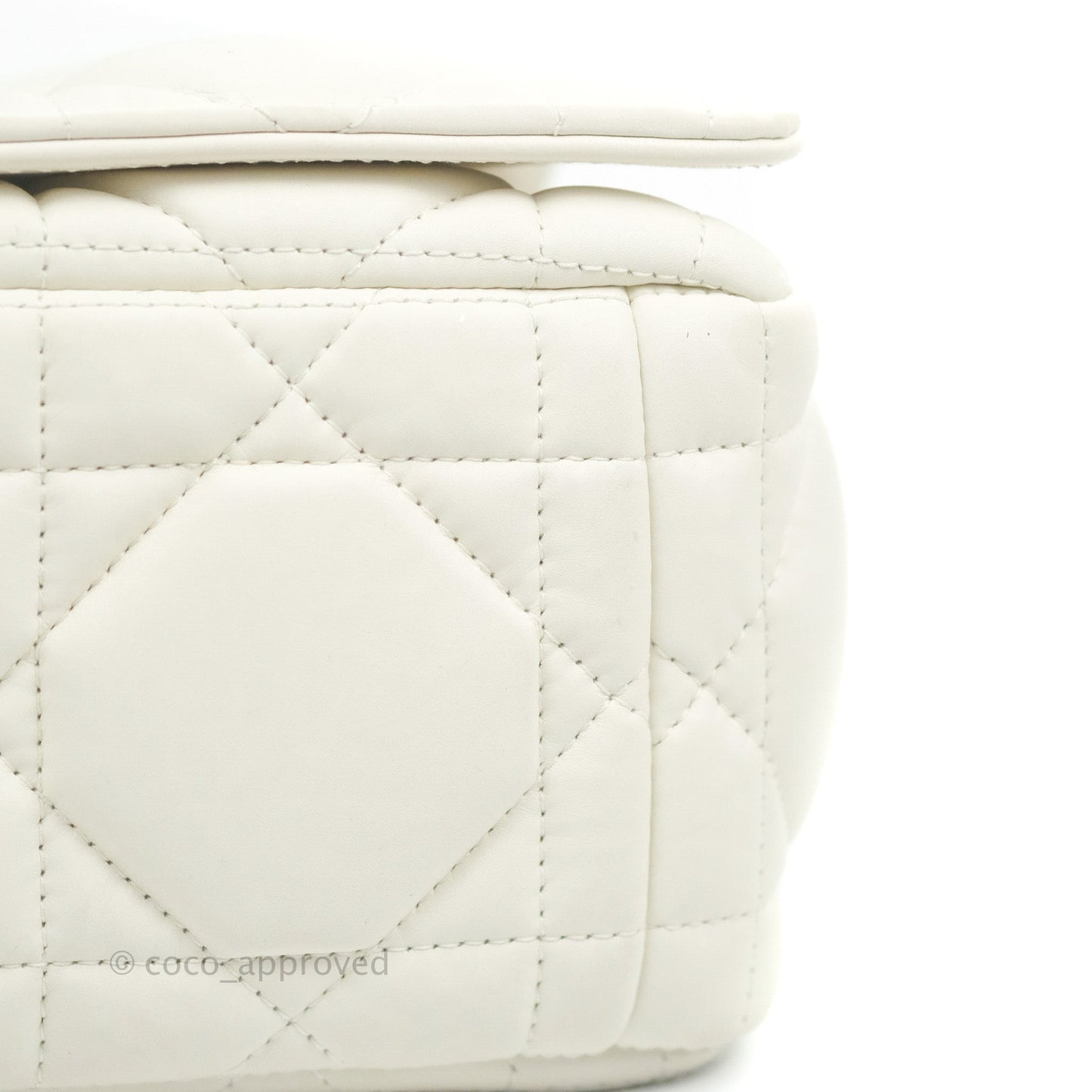 Christian Dior Medium Caro Bag Latte Matte Padded Macrocannage Calfskin