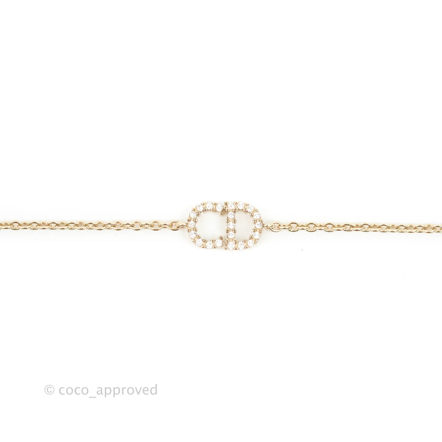 Christian Dior Crystal CD Bracelet Gold Tone