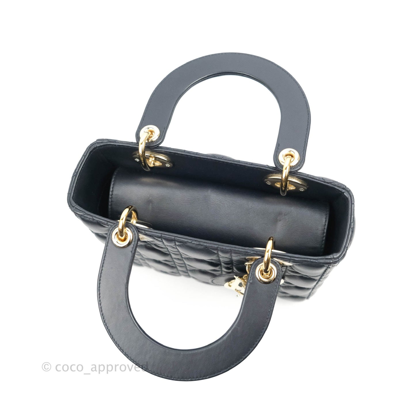 Christian Dior My ABCDior Lady Dior Navy Lambskin Gold Hardware with Twilly