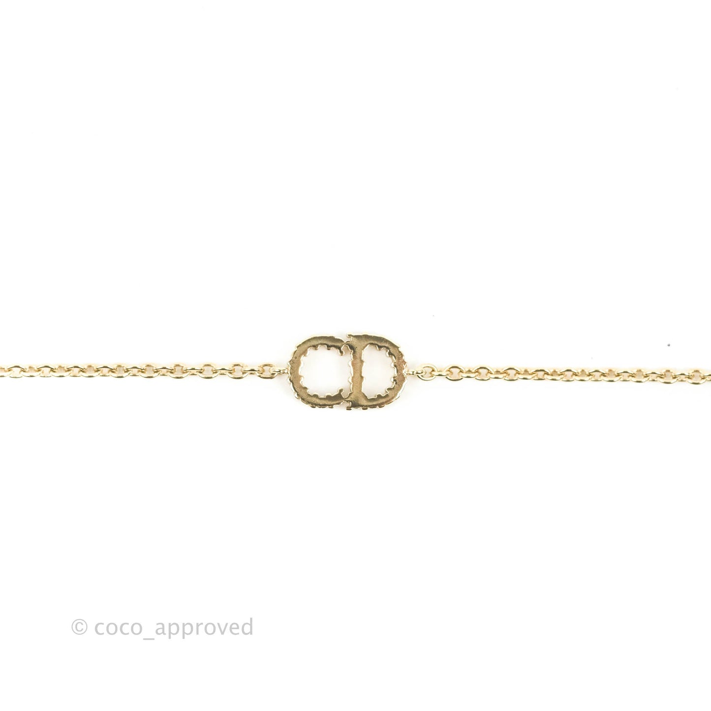 Christian Dior Crystal CD Bracelet Gold Tone