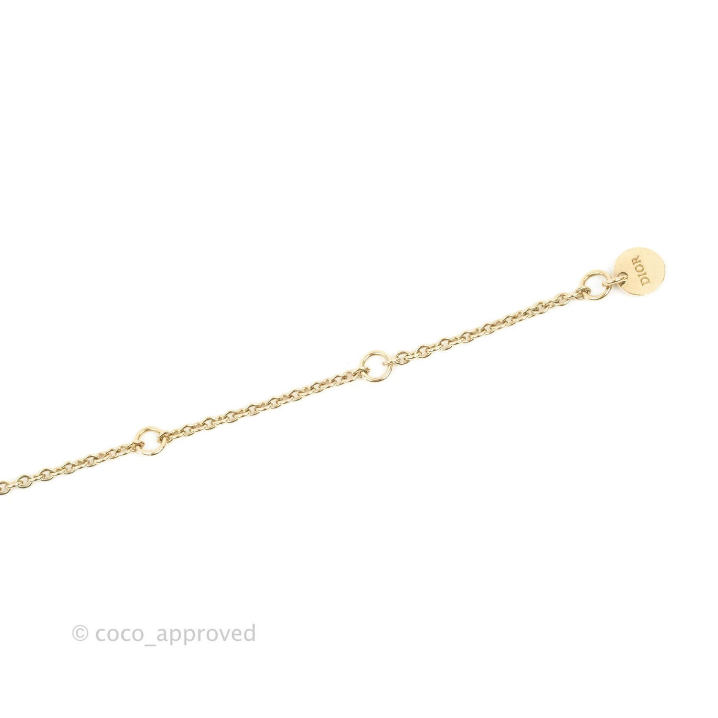 Christian Dior Crystal CD Bracelet Gold Tone