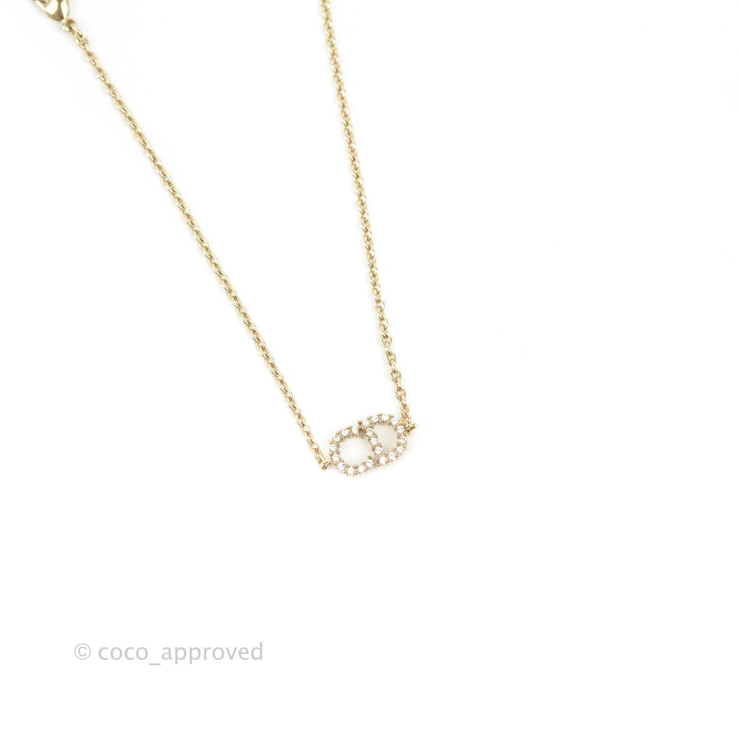 Christian Dior Crystal CD Bracelet Gold Tone