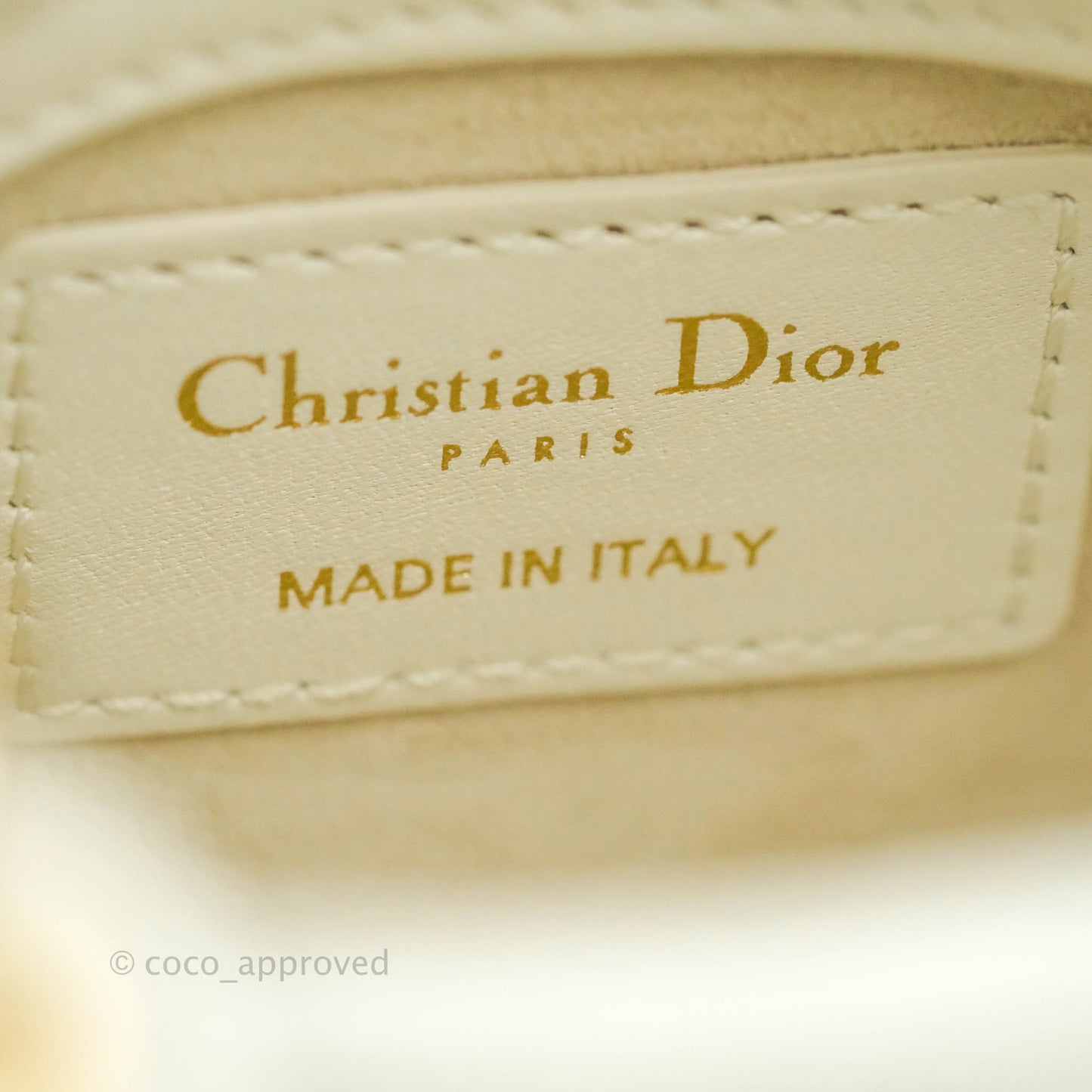 Christian Dior Micro Lady Dior Cannage Ivory White Lambskin Gold Hardware