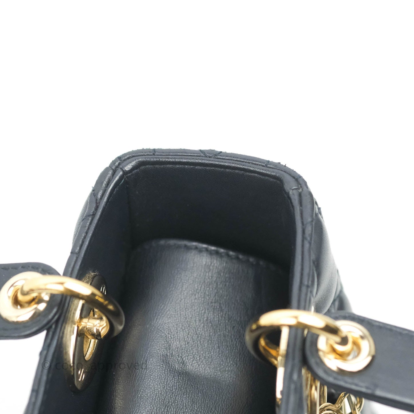 Christian Dior My ABCDior Lady Dior Navy Lambskin Gold Hardware with Twilly